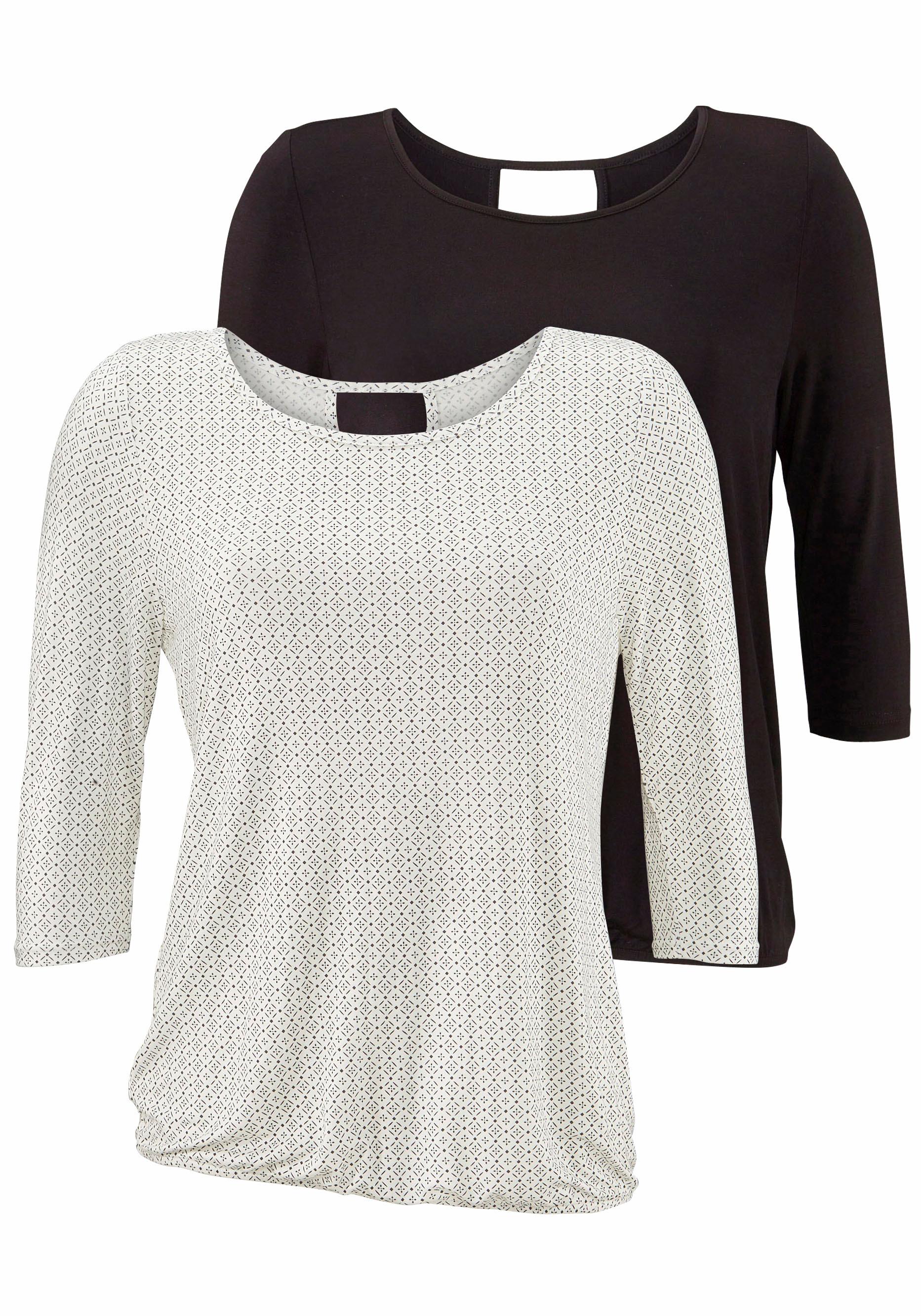 LASCANA 3/4-Arm-Shirt »mit modischem Cut-out«, aus weichem Viskose-Stretch LASCANA 3/4-Arm-Shirt »mit modischem Cut-out«, aus weichem Viskose-Stretch von LASCANA
