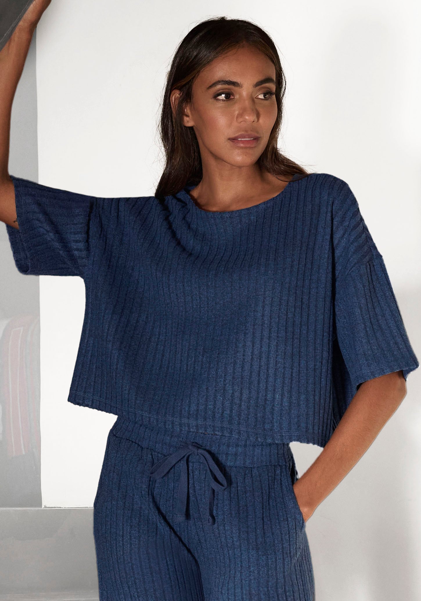 LASCANA 3/4-Arm-Shirt »/Loungeshirt/Strickshirt«, aus weichem Strick, Loungewear von LASCANA