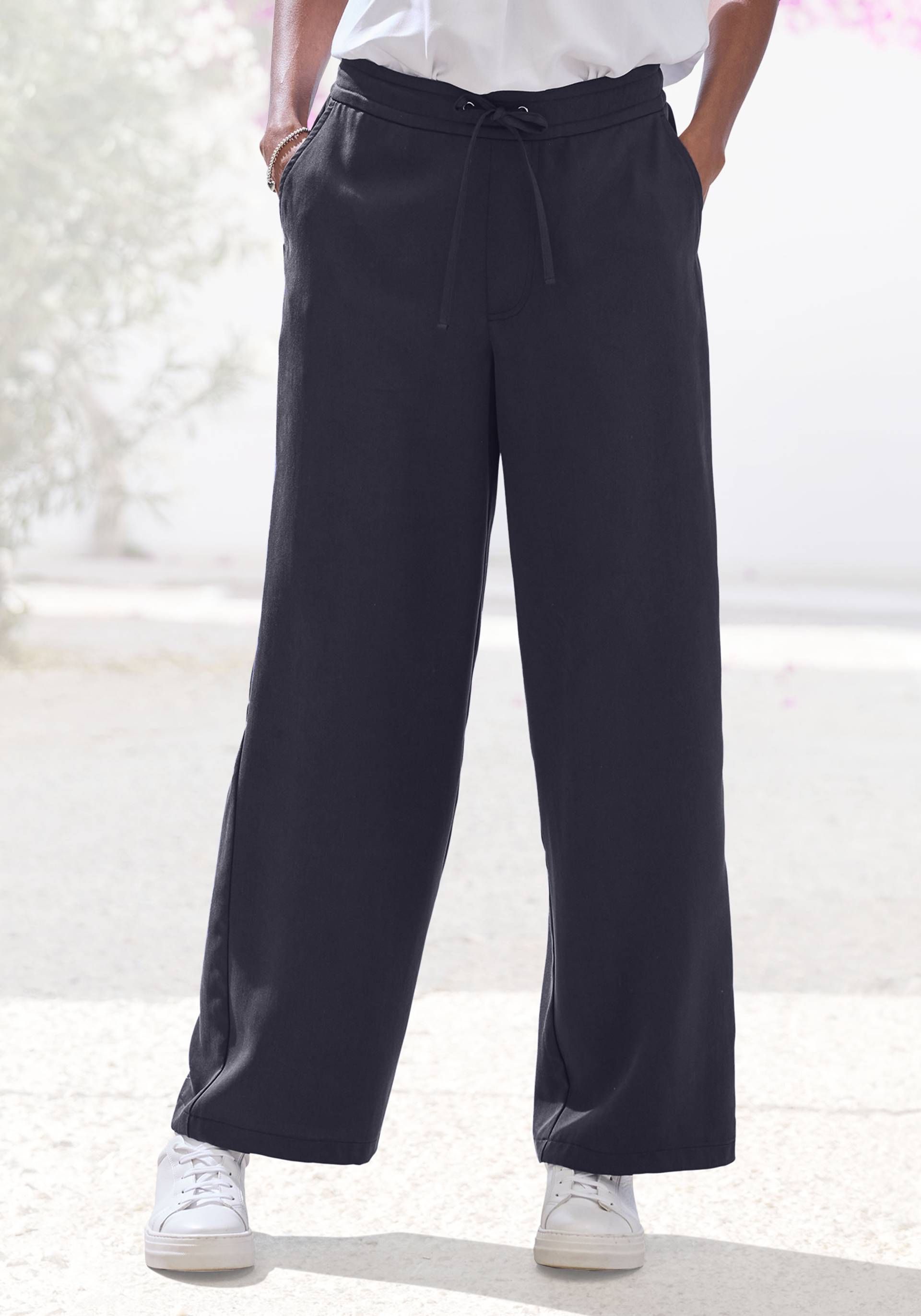 LASCANA Anzughose, mit Bindeband, Palazzohose aus Lyocell mit Taschen LASCANA Anzughose, mit Bindeband, Palazzohose aus Lyocell mit Taschen von LASCANA