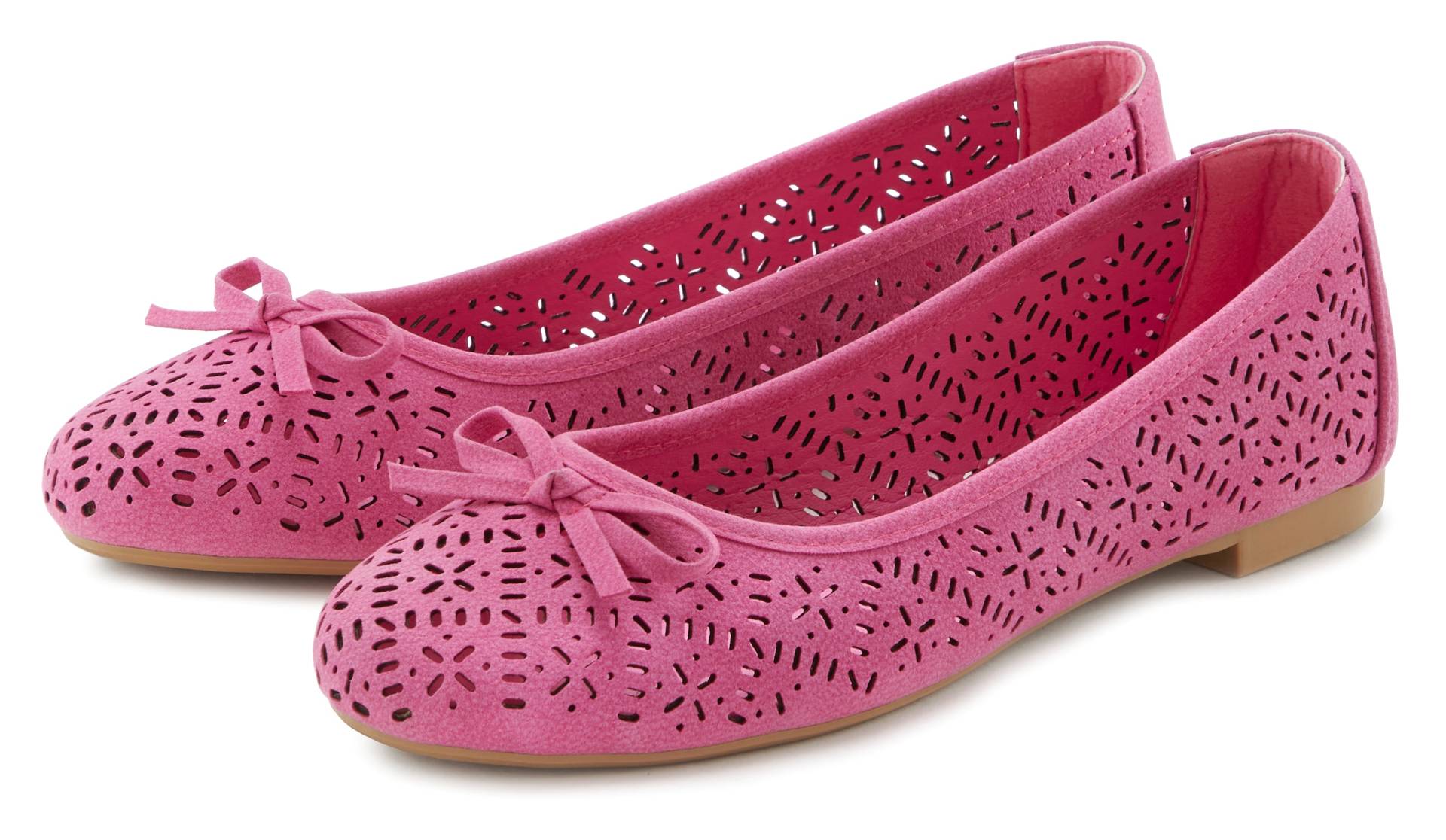 LASCANA Ballerina, Freizeitschuh, Slipper, Halbschuh mit kleinen Cut-Outs VEGAN von LASCANA