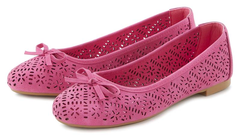 LASCANA Ballerina, Freizeitschuh, Slipper, Halbschuh mit kleinen Cut-Outs VEGAN von LASCANA