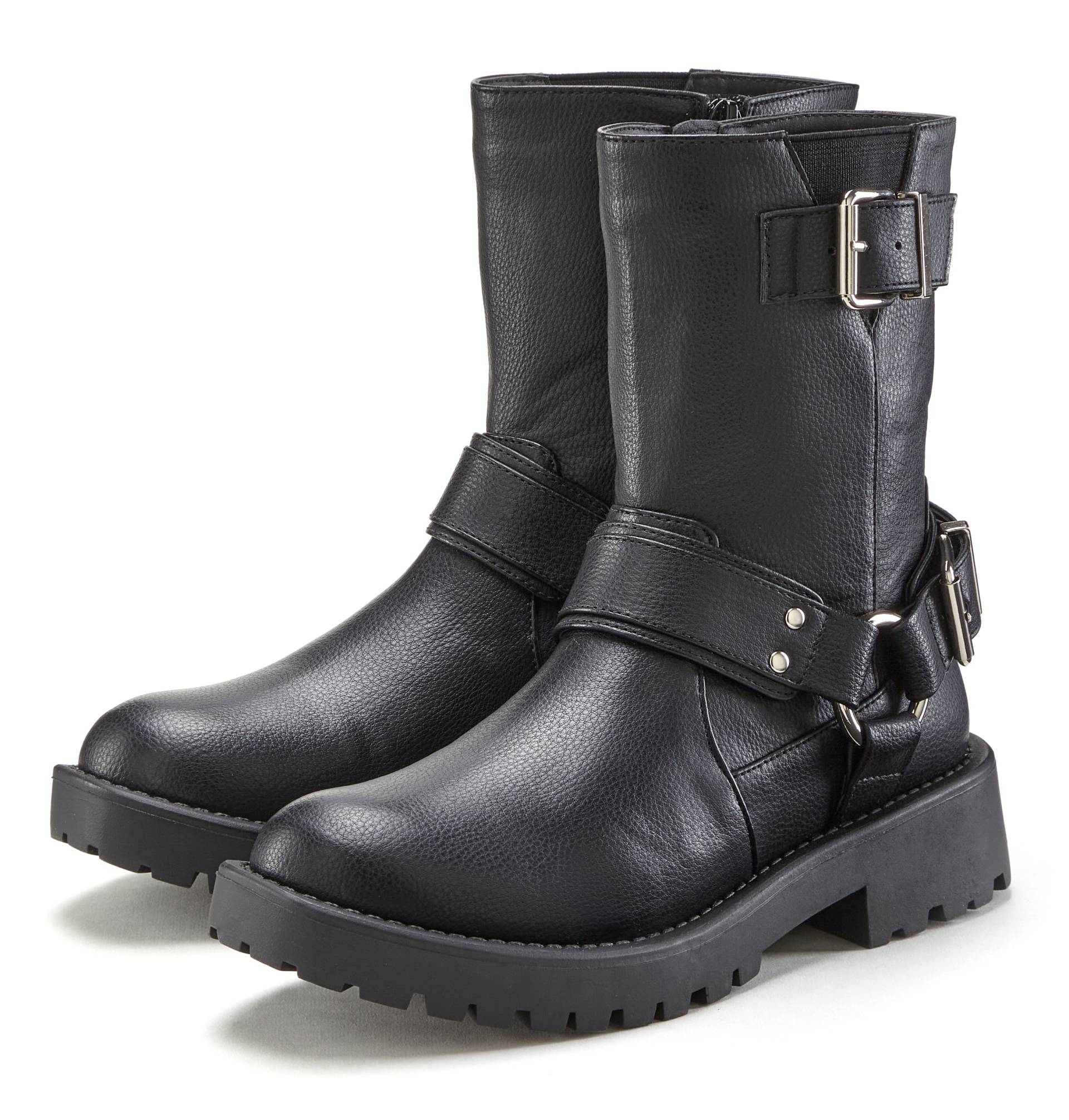 LASCANA Bikerboots, mit trendigen Zierschnallen, Stiefel, Stiefelette von LASCANA