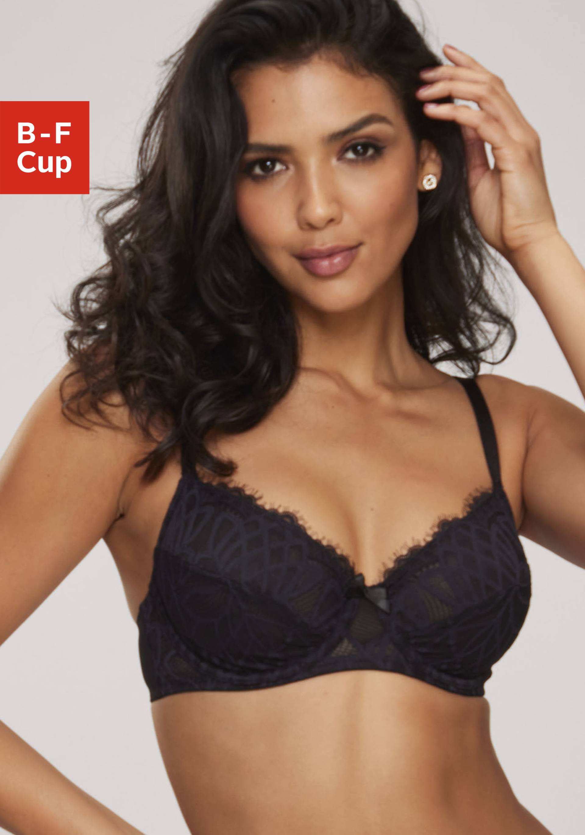 LASCANA Bügel-BH »Cara«, mit femininer Spitze, anteilig aus recyceltem Material, Dessous LASCANA Bügel-BH »Cara«, mit femininer Spitze, anteilig aus recyceltem Material, Dessous von LASCANA