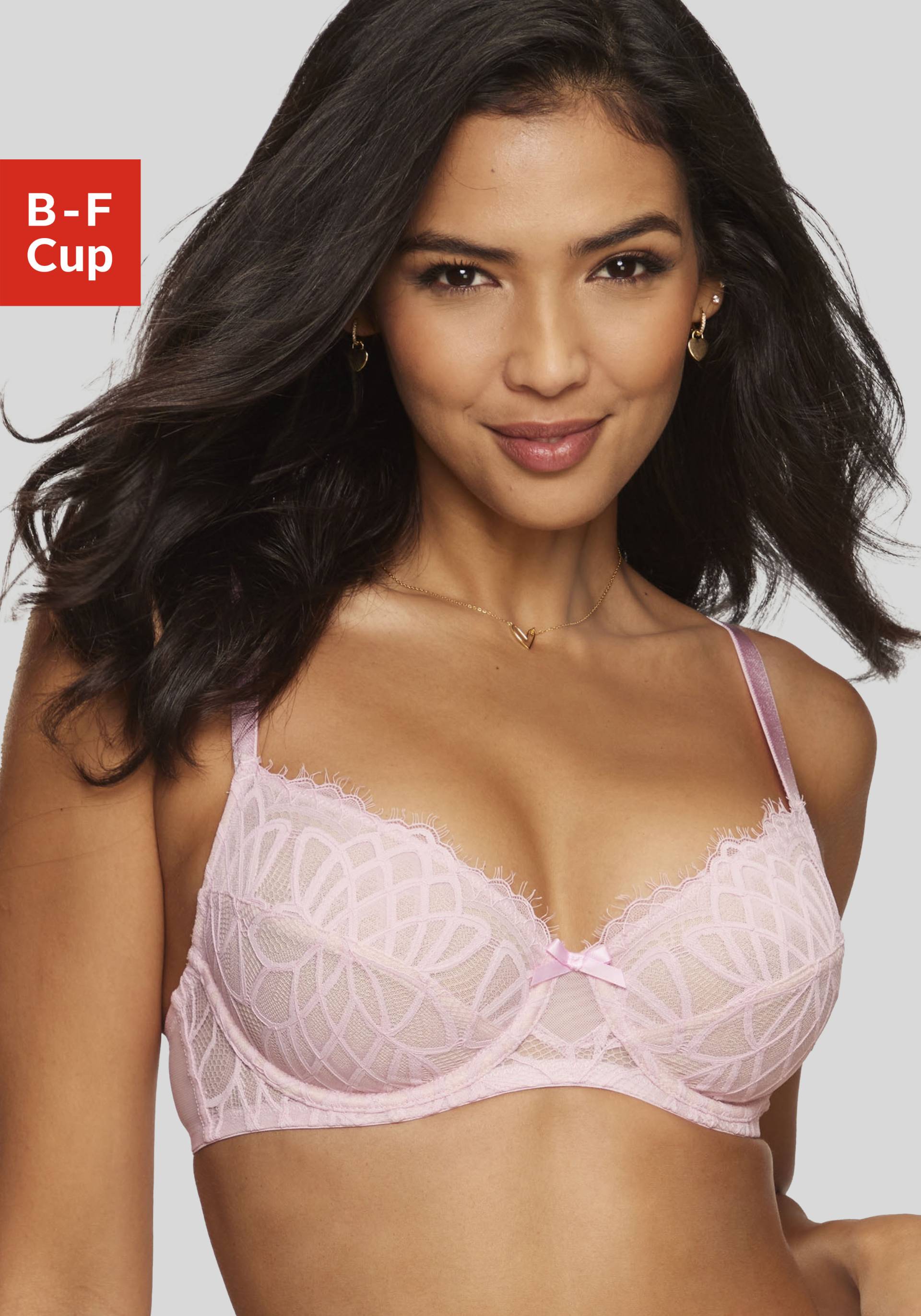 LASCANA Bügel-BH »Cara«, mit femininer Spitze, anteilig aus recyceltem Material, Dessous LASCANA Bügel-BH »Cara«, mit femininer Spitze, anteilig aus recyceltem Material, Dessous von LASCANA