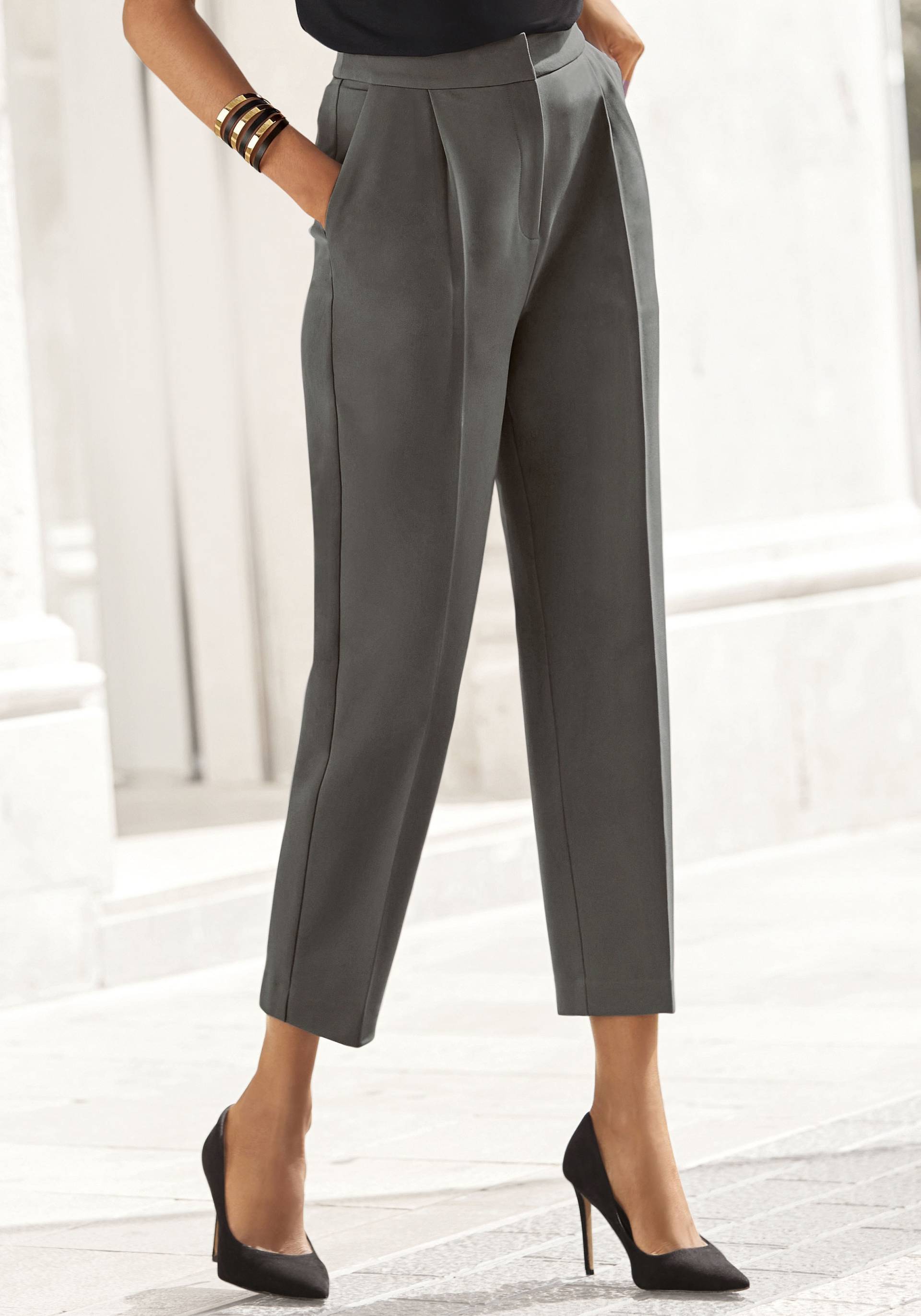 LASCANA Bügelfaltenhose, in 7/8-Länge, elegante Anzughose mit Taschen, schmale Stoffhose von LASCANA