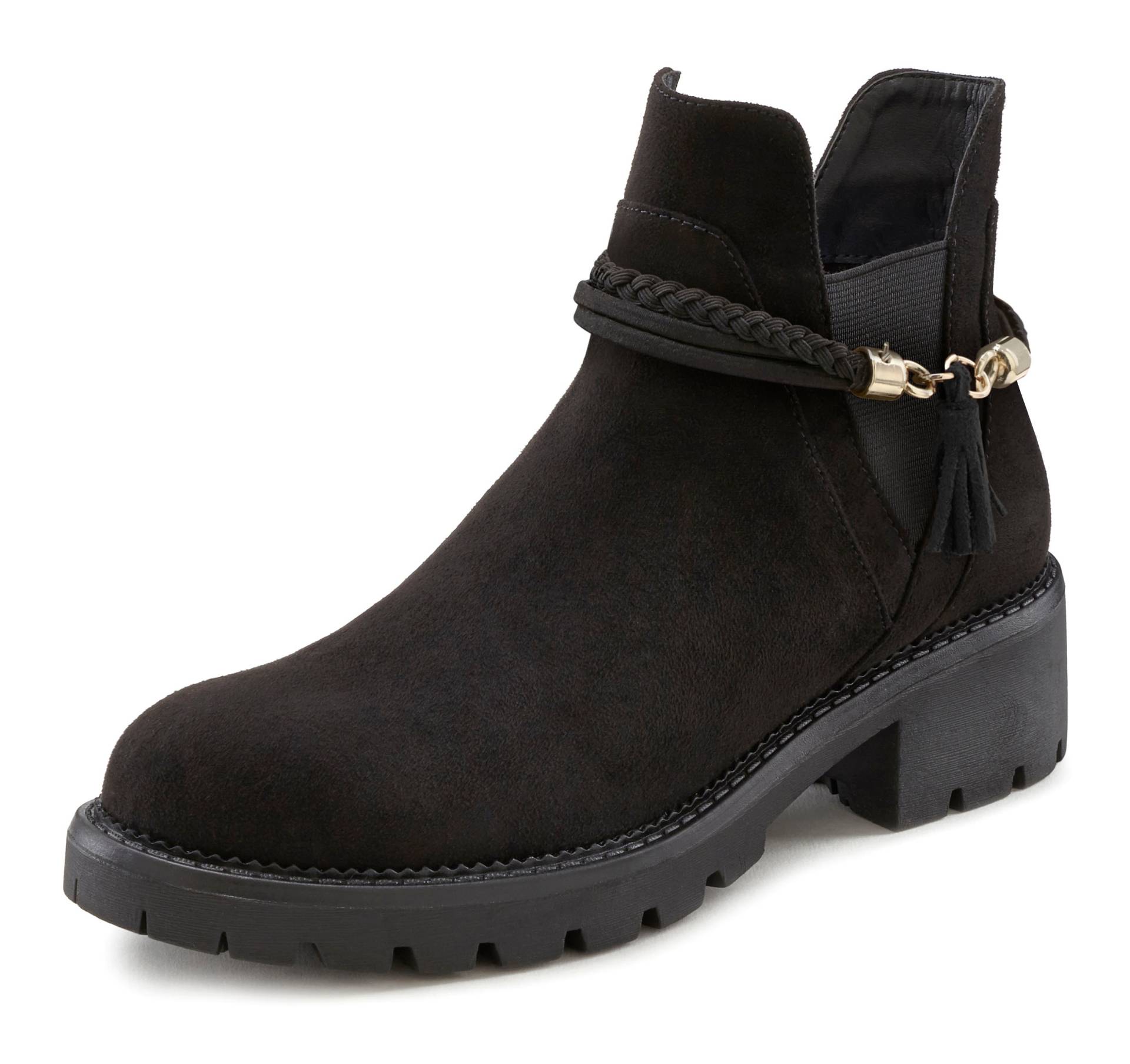 LASCANA Chelseaboots, mit abnehmbarem Band und Chunky-Sohle, Ankle Boots, Stiefelette LASCANA Chelseaboots, mit abnehmbarem Band und Chunky-Sohle, Ankle Boots, Stiefelette von LASCANA