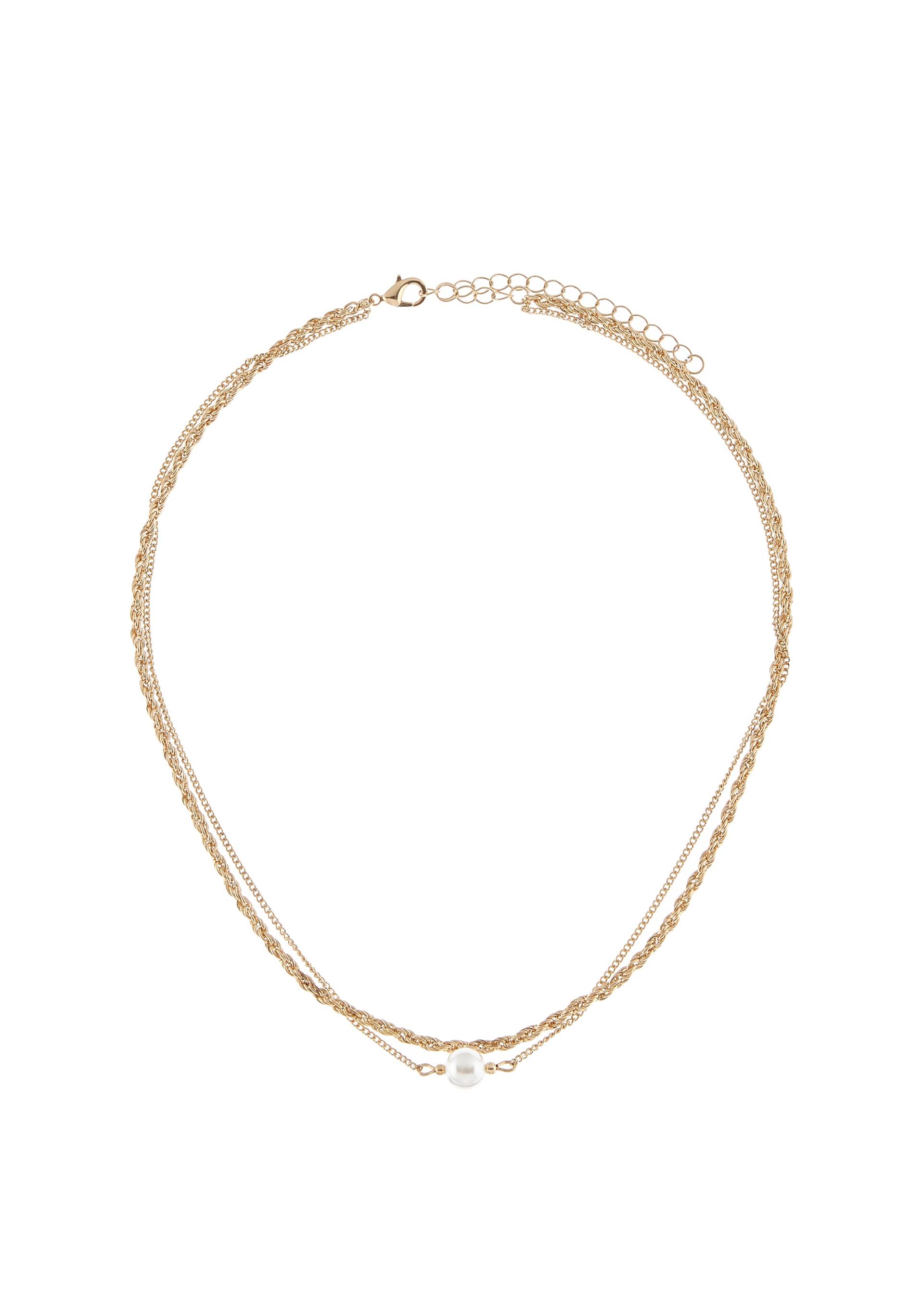LASCANA Edelstahlkette, in Layer Optik mit Perle, doppelte Kette LASCANA Edelstahlkette, in Layer Optik mit Perle, doppelte Kette von LASCANA