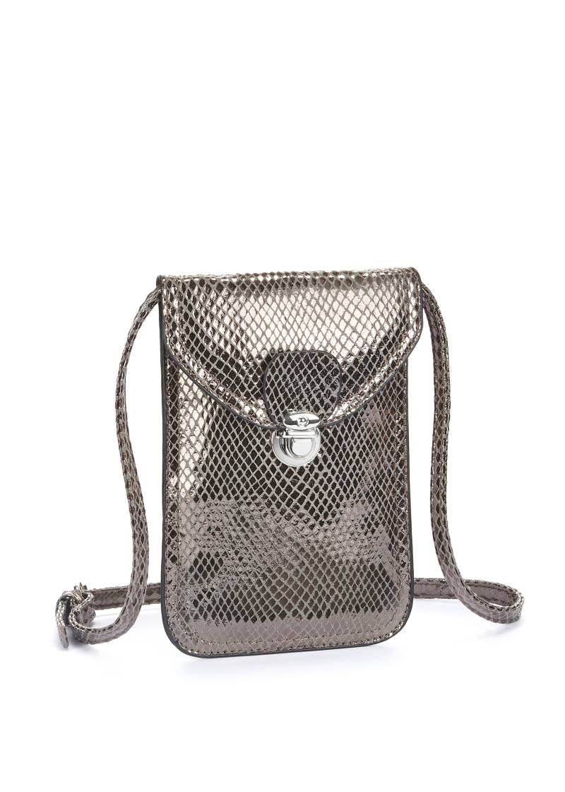 LASCANA Umhängetasche, im coolen Metallic Look, Minibag, Handytasche, Crossbody Bag VEGAN von LASCANA