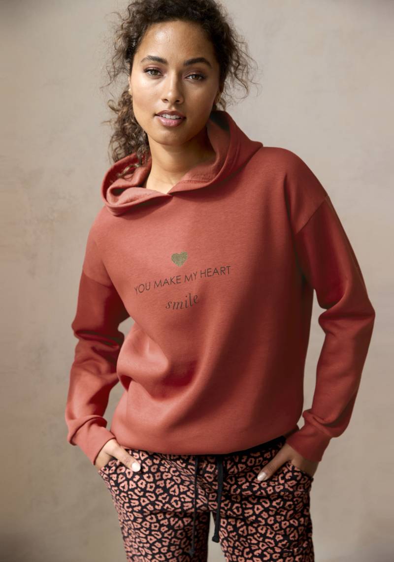 LASCANA Hoodie »/Kapuzenpullover/Loungpullover«, mit Print vorne von LASCANA