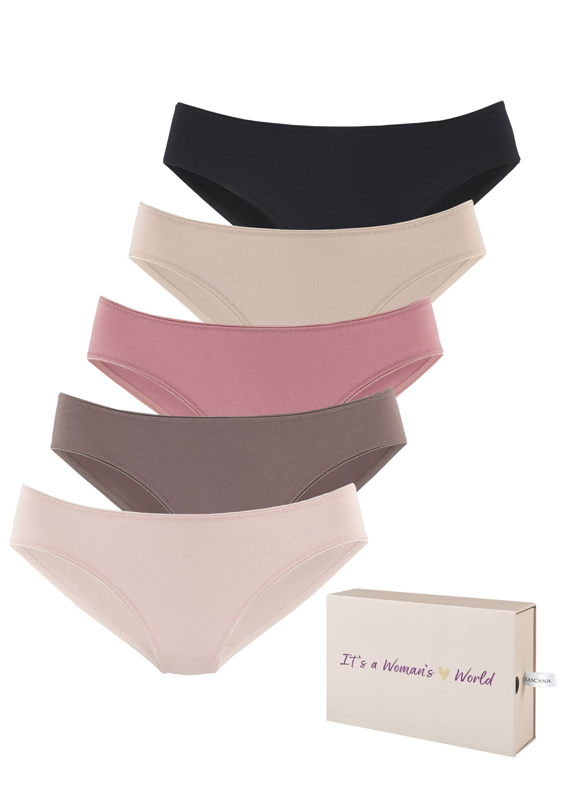 LASCANA Jazz-Pants Slips, (5er-Pack), aus Baumwolle, mit schöner Aufbewahrungsbox von LASCANA