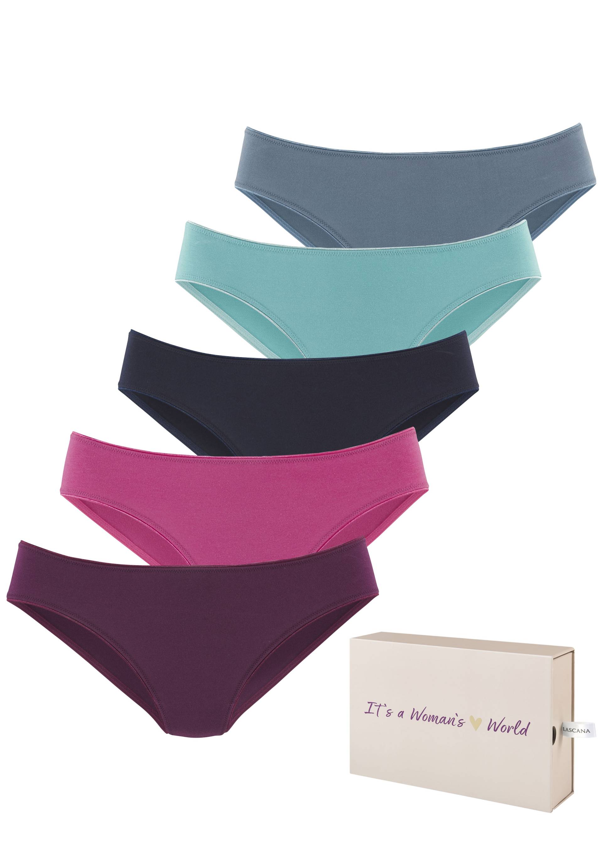 LASCANA Jazz-Pants Slips, (5er-Pack), aus Baumwolle, mit schöner Aufbewahrungsbox von LASCANA