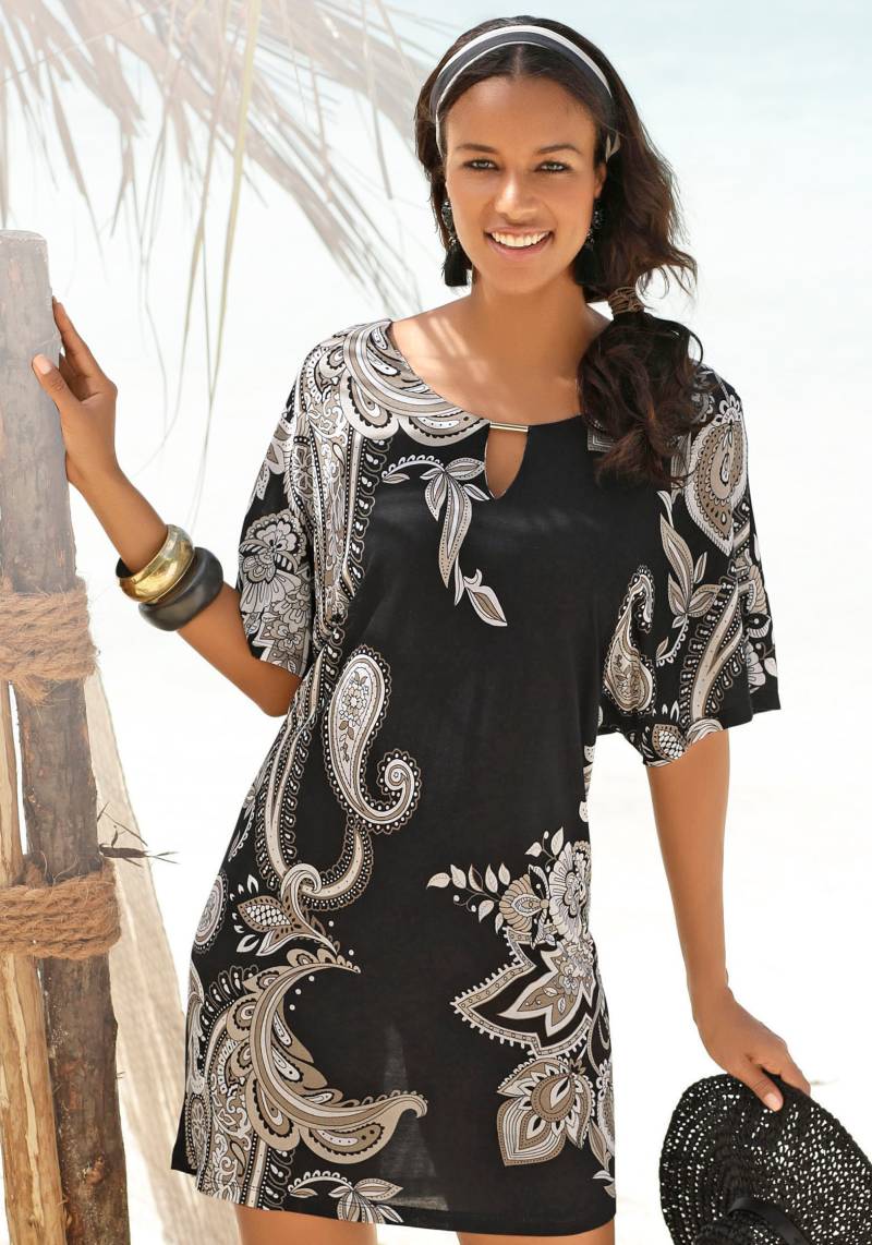 LASCANA Jerseykleid, mit Zierdetail am Ausschnitt, sommerliches Tunikakleid, Strandkleid von LASCANA