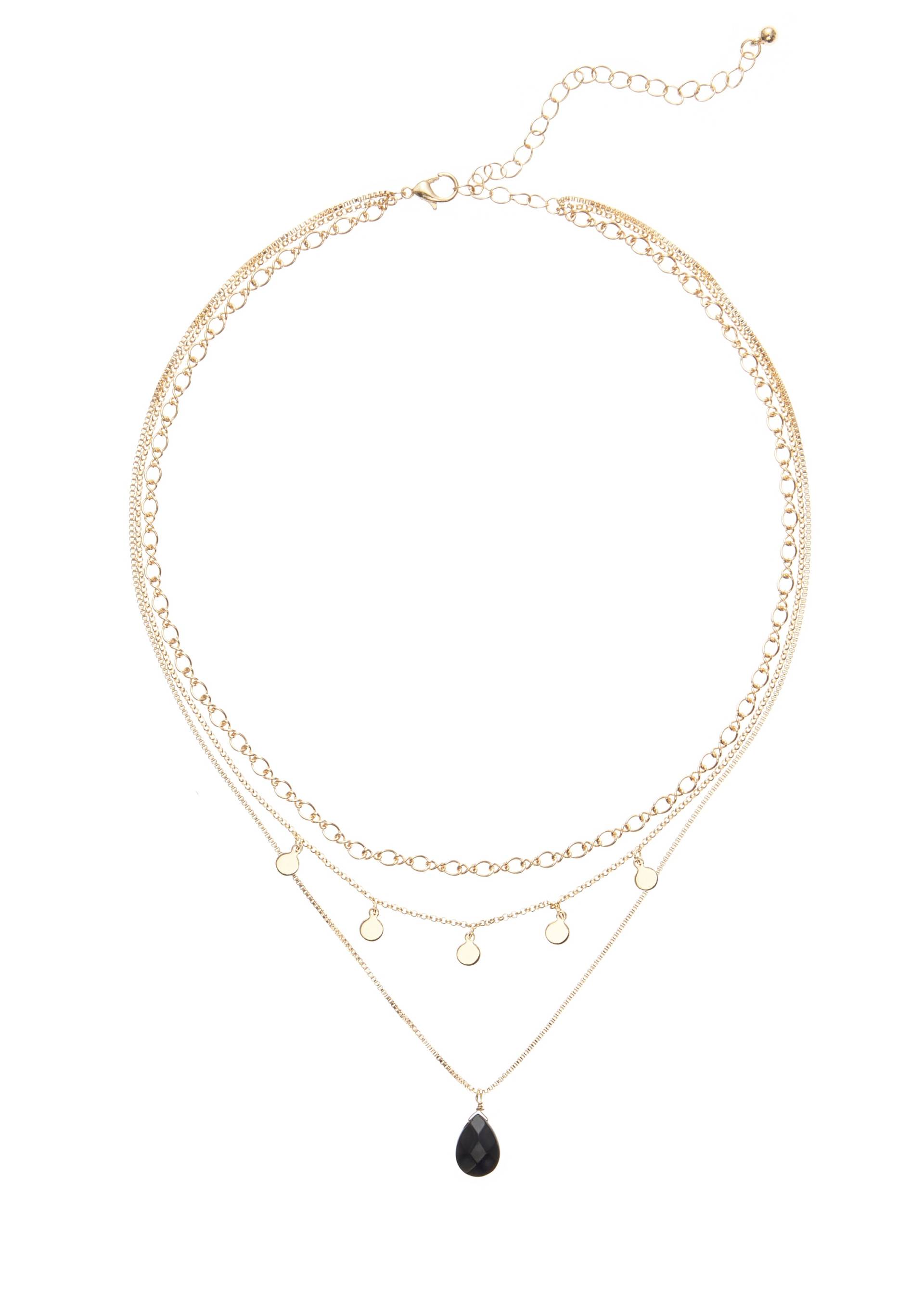 LASCANA Kette mit Anhänger, mit Natursteinanhänger, mehrreihiges Kettenset,Halskette, Halsschmuck LASCANA Kette mit Anhänger, mit Natursteinanhänger, mehrreihiges Kettenset,Halskette, Halsschmuck von LASCANA