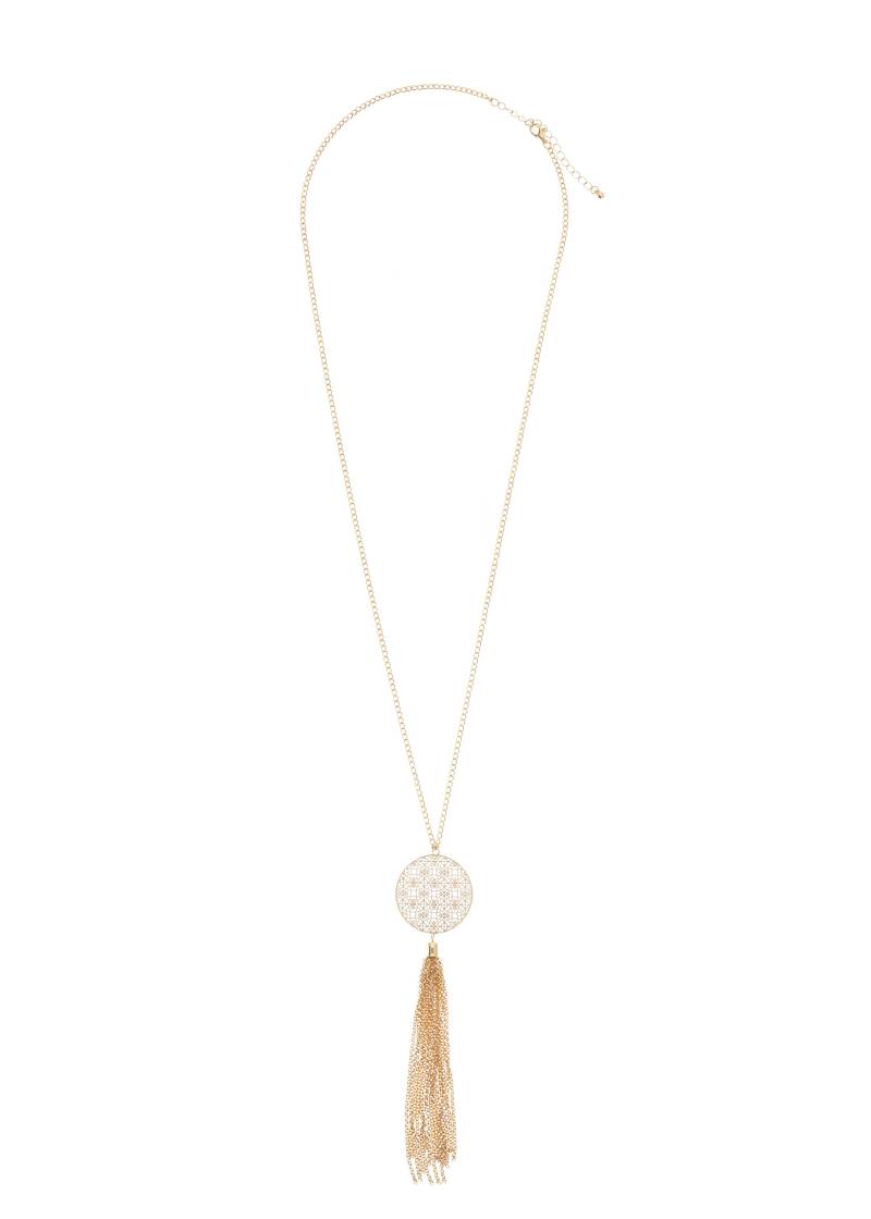 LASCANA Lange Kette, mit Ornament und Tassel, Kette mit Anhänger, Halsschmuck von LASCANA