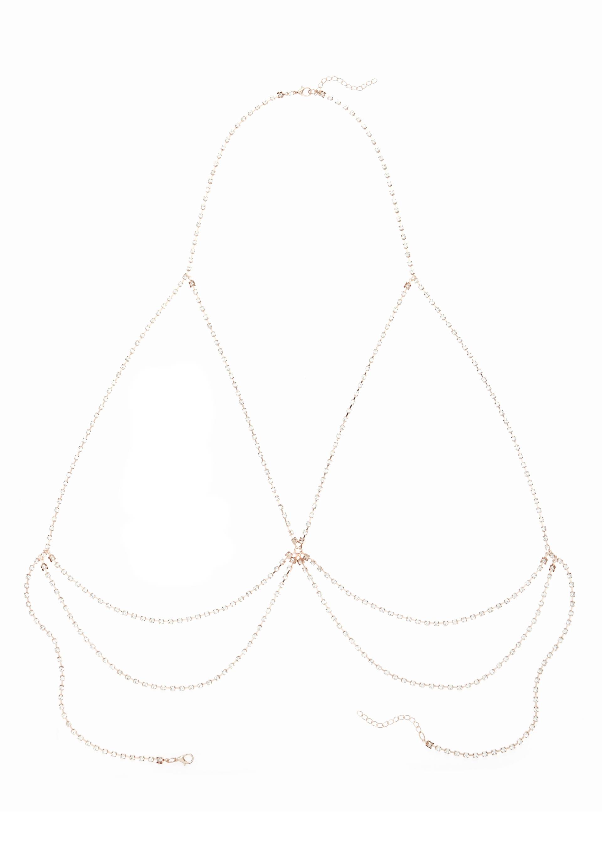 LASCANA Lange Kette, mit Strass, Körperkette, Kettengürtel, Bikinikette, Halskette von LASCANA