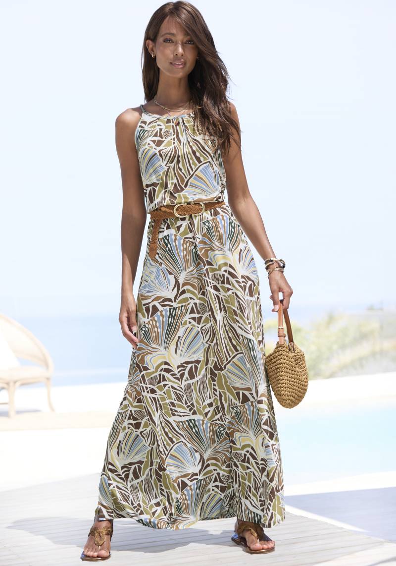 LASCANA Maxikleid, leichtes Sommerkleid mit Alloverprint, fliessendes Strandkleid von LASCANA