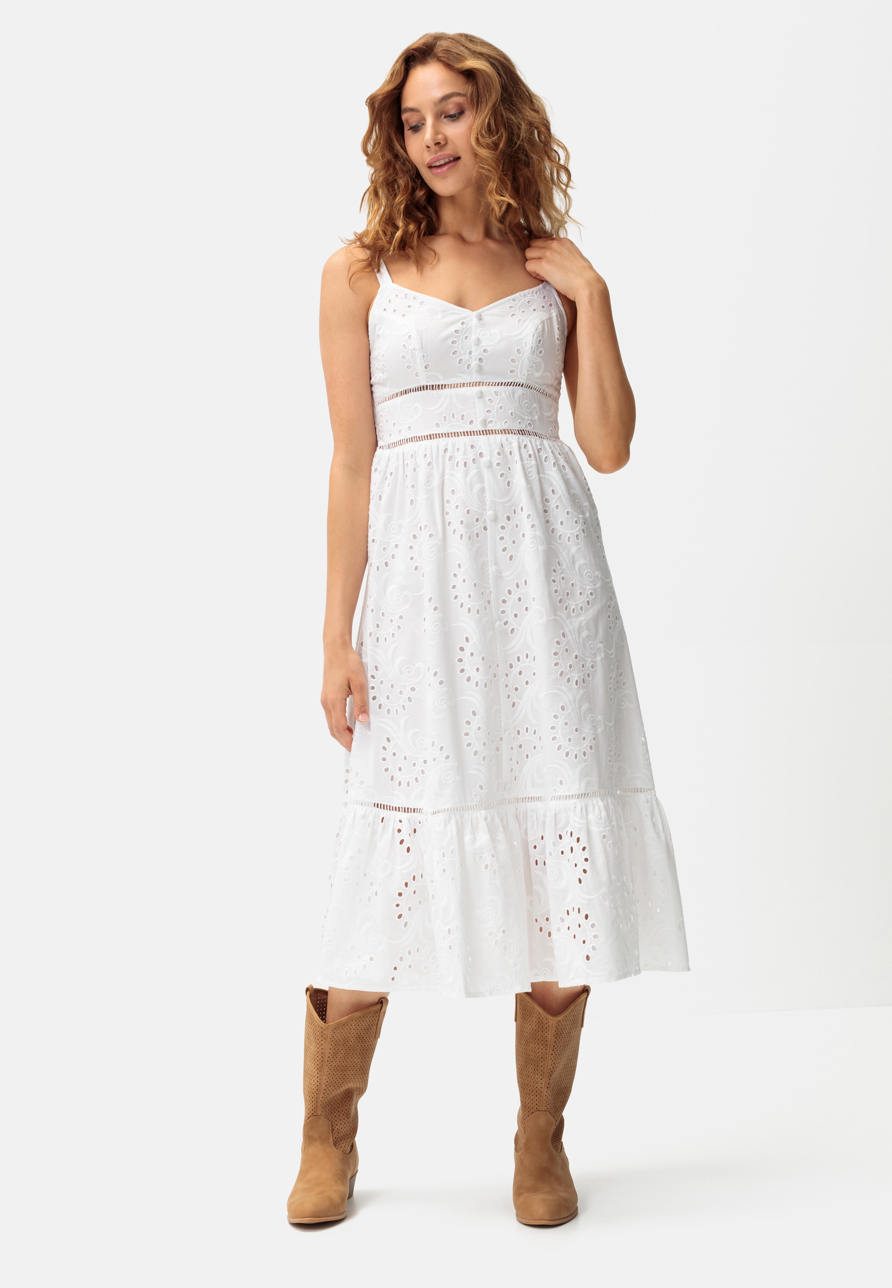 LASCANA Midikleid, mit sommerlicher Lochstickerei LASCANA Midikleid, mit sommerlicher Lochstickerei von LASCANA