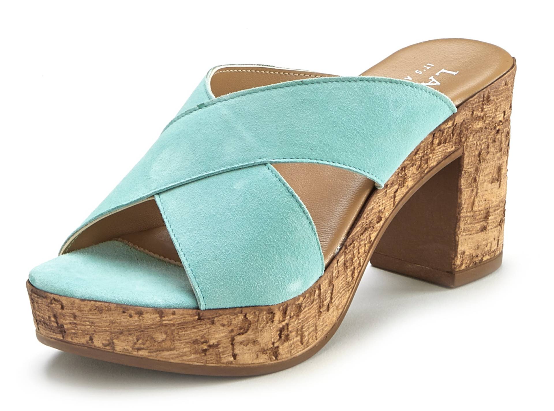 LASCANA Pantolette, Mule, Sandale, offener Schuh aus Leder mit Blockabsatz LASCANA Pantolette, Mule, Sandale, offener Schuh aus Leder mit Blockabsatz von LASCANA