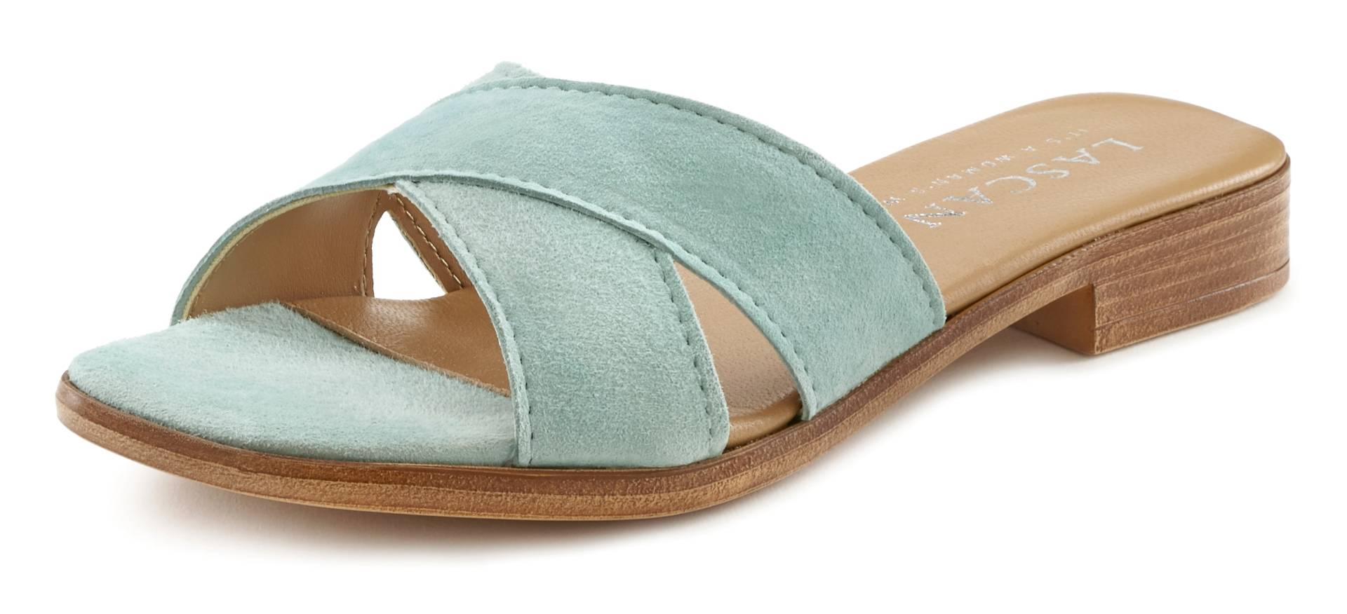 LASCANA Pantolette, Mule, Sandale, offener Schuh aus Leder mit weichen Kreuzbändern LASCANA Pantolette, Mule, Sandale, offener Schuh aus Leder mit weichen Kreuzbändern von LASCANA