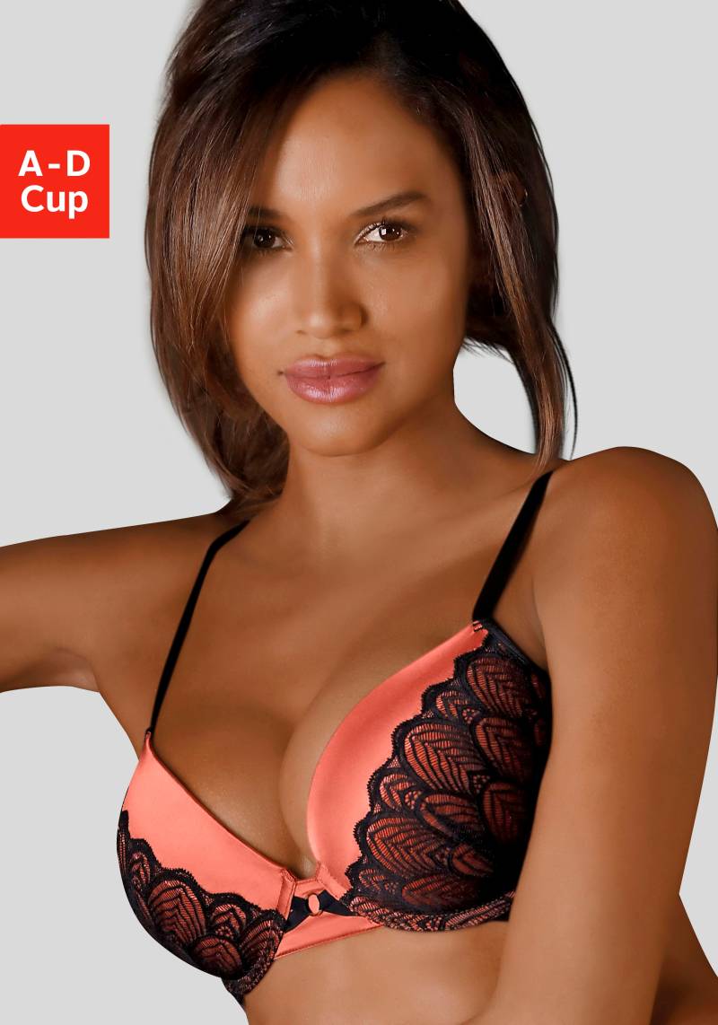 LASCANA Push-up-BH »Belinda«, Cups aus schöner Satinware mit Spitze überzogen, sexy Dessous von LASCANA