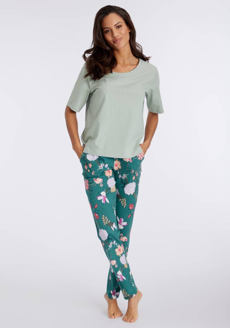 LASCANA Pyjama, (2 tlg.), mit elegantem Blumenmuster von LASCANA