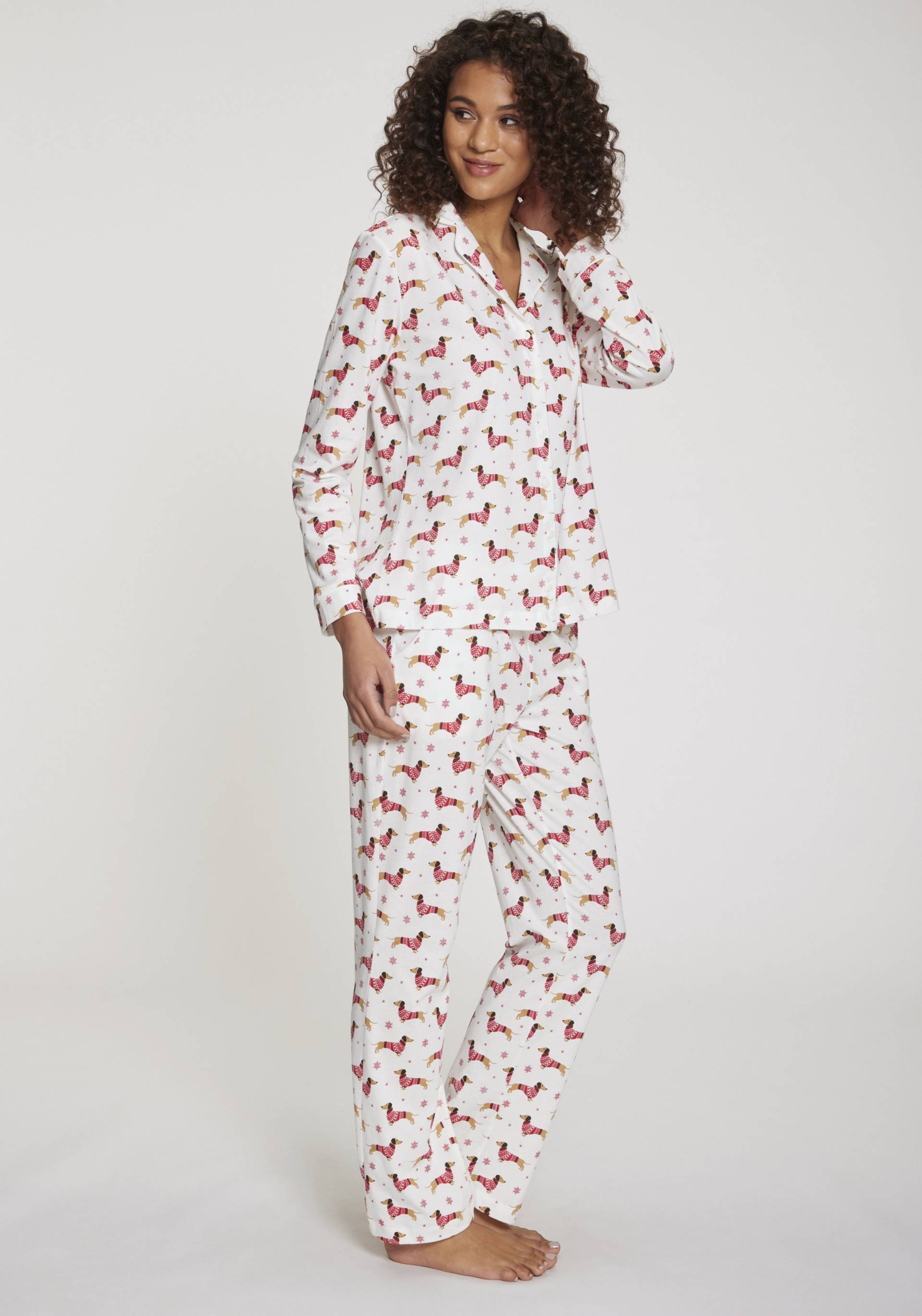 LASCANA Pyjama, (Set, 2 tlg.), mit Alloverprint von LASCANA