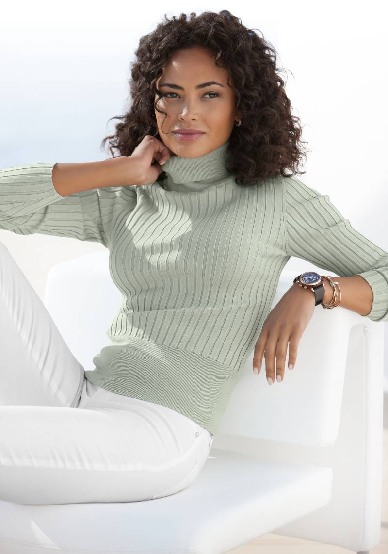 LASCANA Rollkragenpullover, aus weichem Rippstrick, figurbetonter Strickpullover von LASCANA