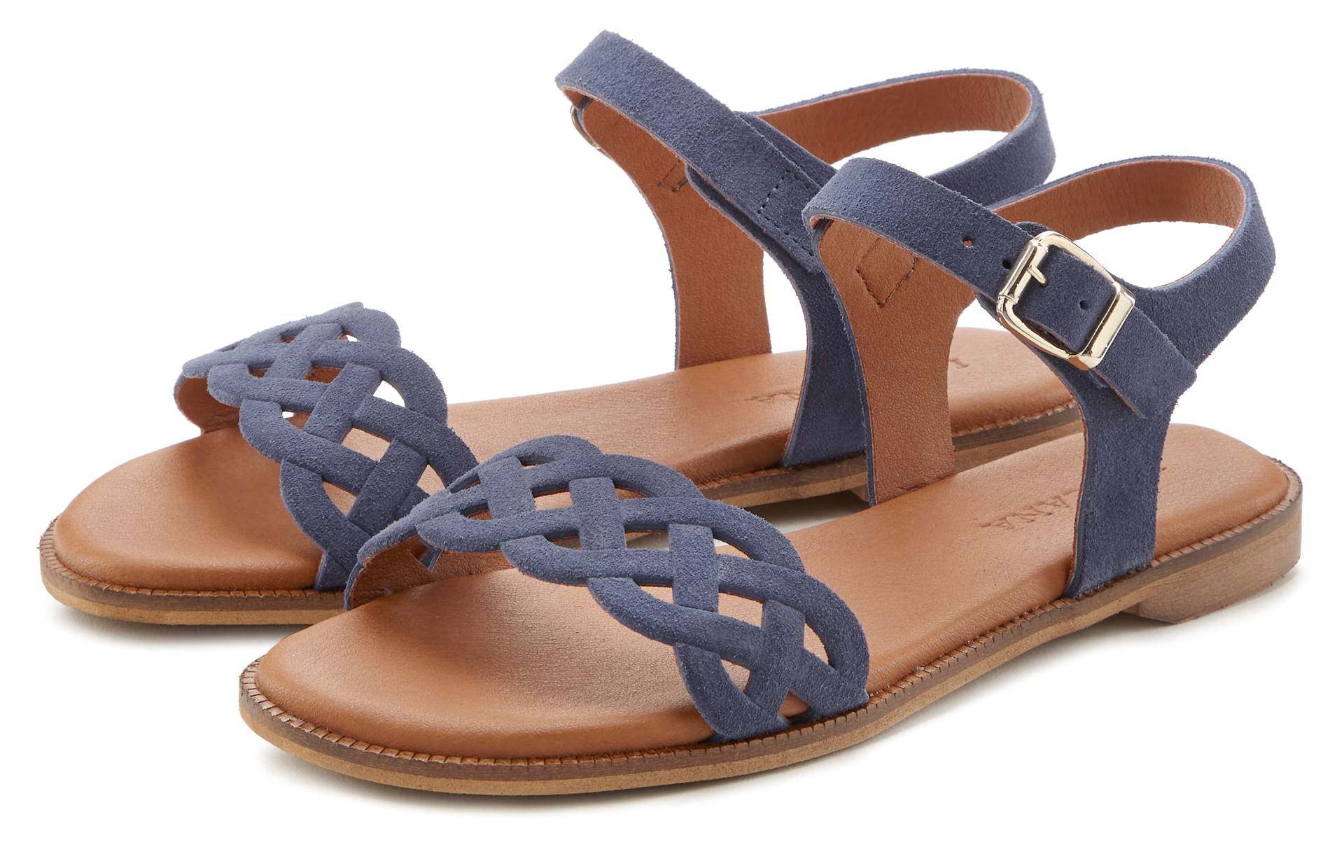 LASCANA Sandale, Sandalette, Sommerschuh aus Leder mit Cut-Outs und weicher Innensohle von LASCANA