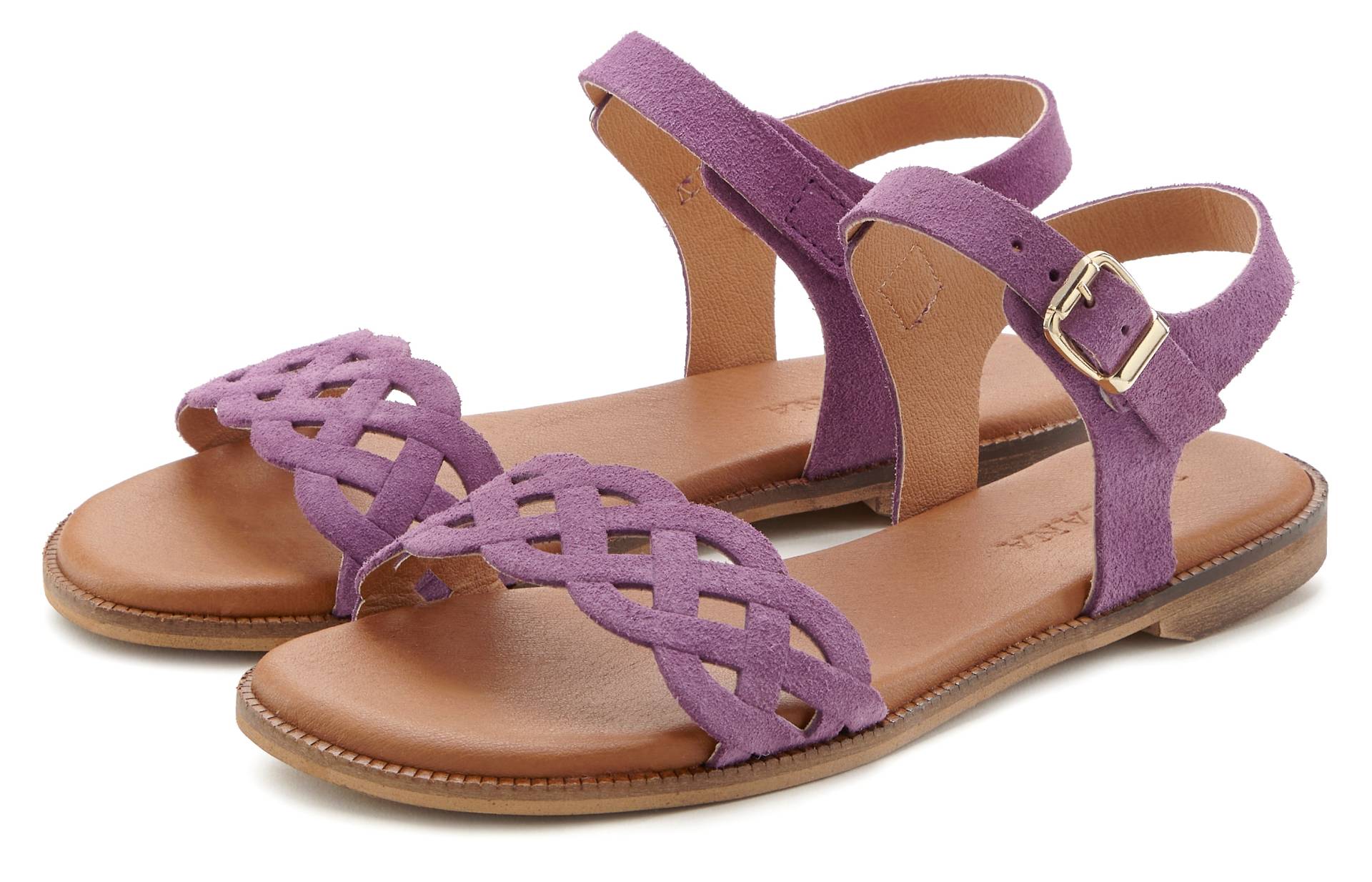 LASCANA Sandale, Sandalette, Sommerschuh aus Leder mit Cut-Outs und weicher Innensohle von LASCANA