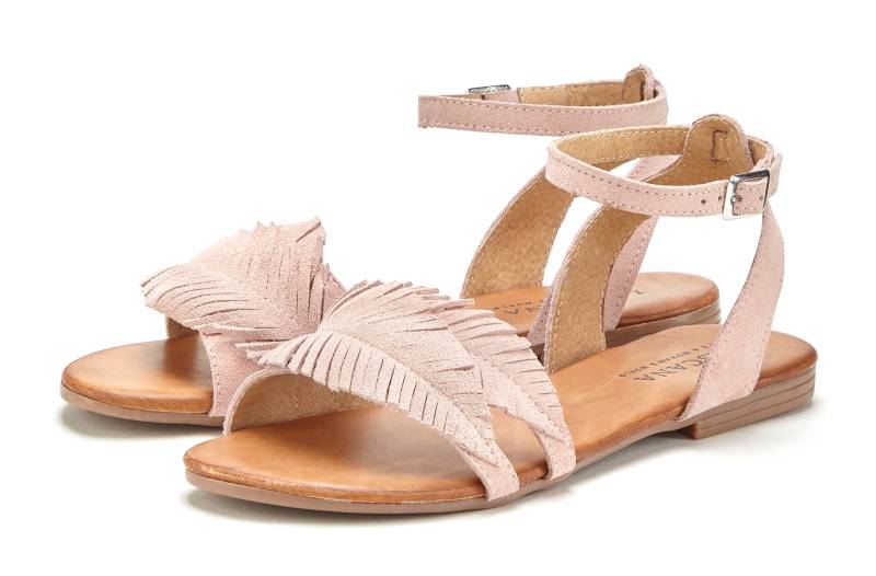 LASCANA Sandale, Sandalette, Sommerschuh aus Leder mit modischen Fransen von LASCANA