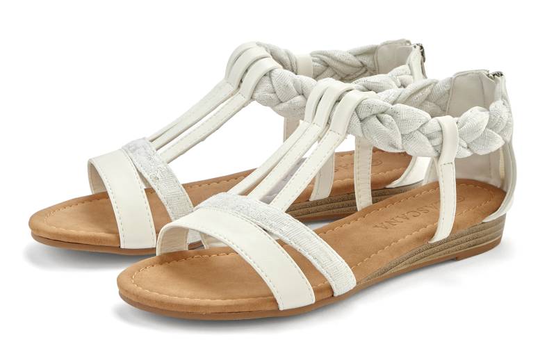 LASCANA Sandale, Sandalette, Sommerschuh mit Verzierung und kleinem Keilabsatz VEGAN von LASCANA