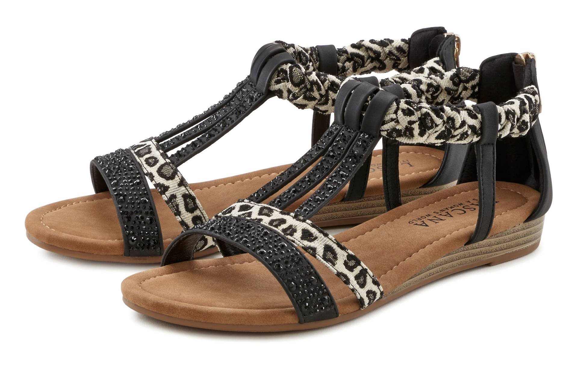 LASCANA Sandale, Sandalette, Sommerschuh mit Verzierung und kleinem Keilabsatz VEGAN von LASCANA