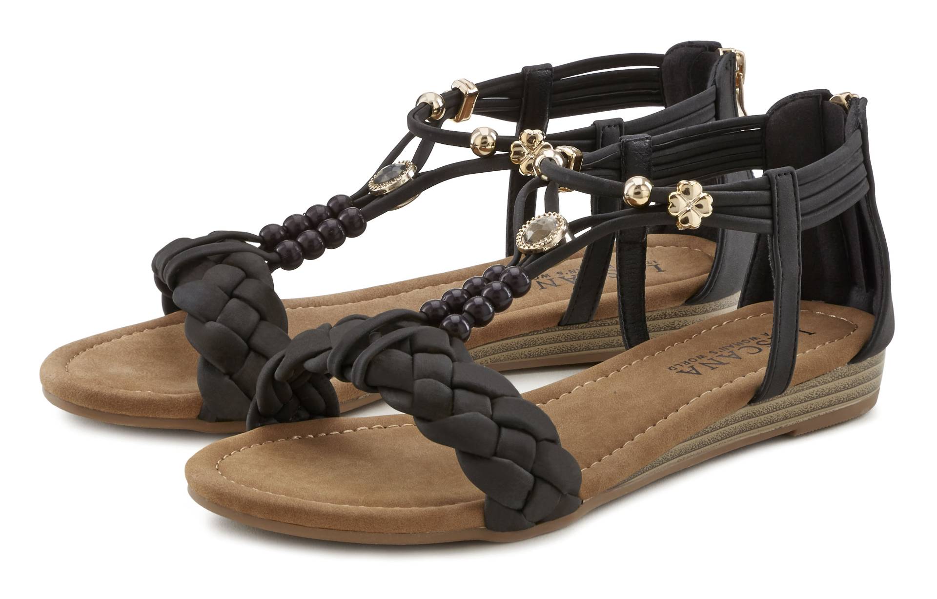 LASCANA Sandale, Sandalette, Sommerschuh mit raffiniertem Riemchen VEGAN von LASCANA