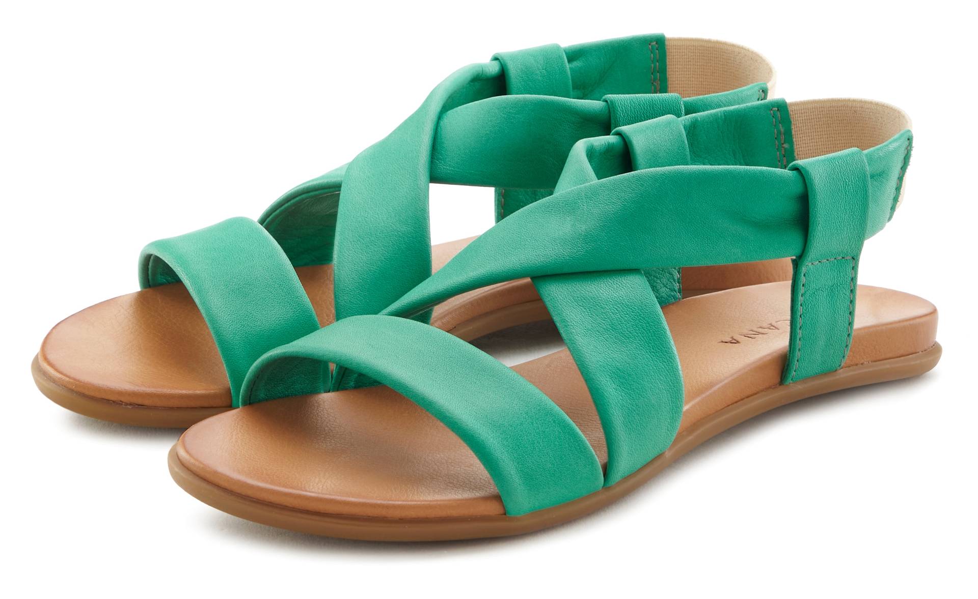 LASCANA Sandale, aus Leder mit raffinierten Riemchen, Sandalette, Sommerschuh LASCANA Sandale, aus Leder mit raffinierten Riemchen, Sandalette, Sommerschuh von LASCANA