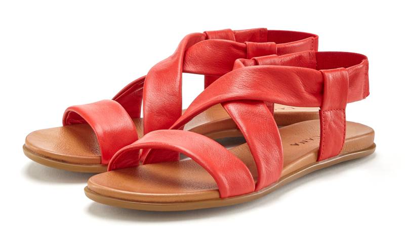 LASCANA Sandale, aus Leder mit raffinierten Riemchen, Sandalette, Sommerschuh von LASCANA