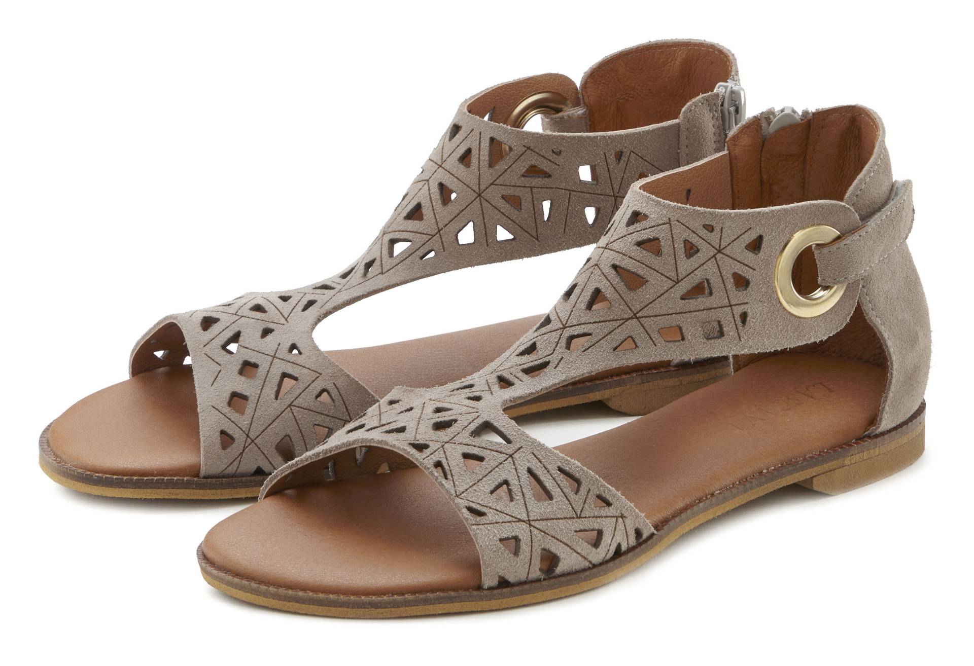 LASCANA Sandale, Sandalette, Sommerschuh aus hochwertigem Leder mit Cut-Outs von LASCANA