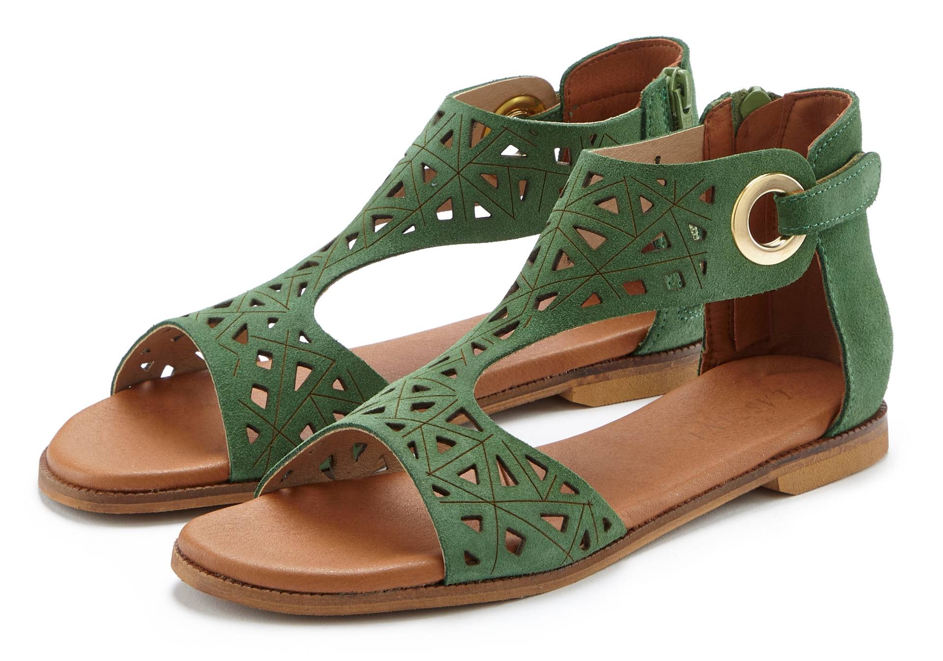 LASCANA Sandale, Sandalette, Sommerschuh aus hochwertigem Leder mit Cut-Outs von LASCANA