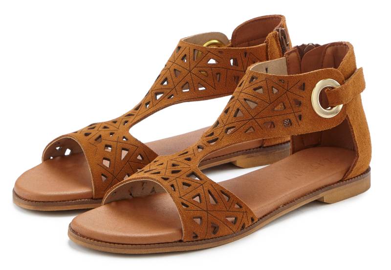 LASCANA Sandale, Sandalette, Sommerschuh aus hochwertigem Leder mit Cut-Outs von LASCANA