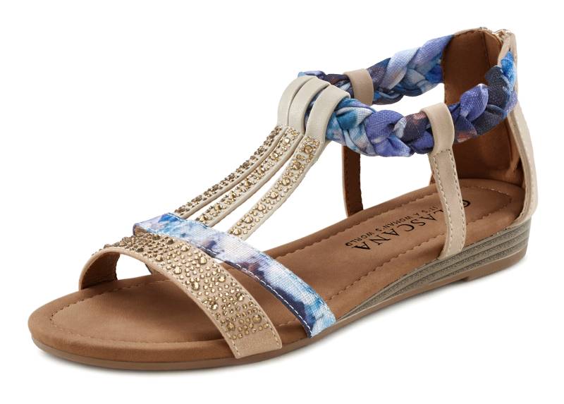 LASCANA Sandale, Sandalette, Sommerschuh mit Verzierung und kleinem Keilabsatz VEGAN von LASCANA