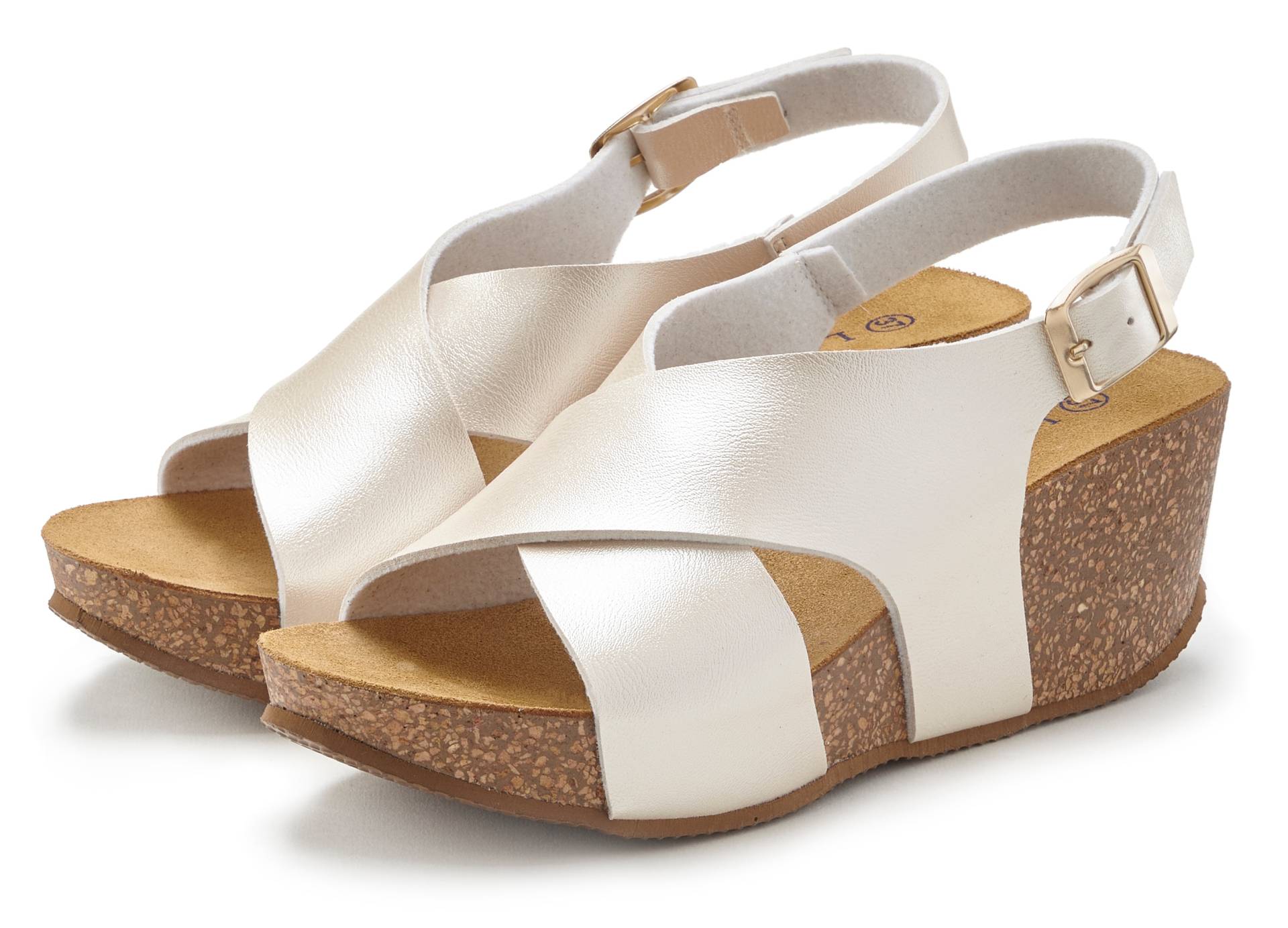 LASCANA Sandalette, Sommerschuh mit Keilabsatz und Korkfussbett LASCANA Sandalette, Sommerschuh mit Keilabsatz und Korkfussbett von LASCANA