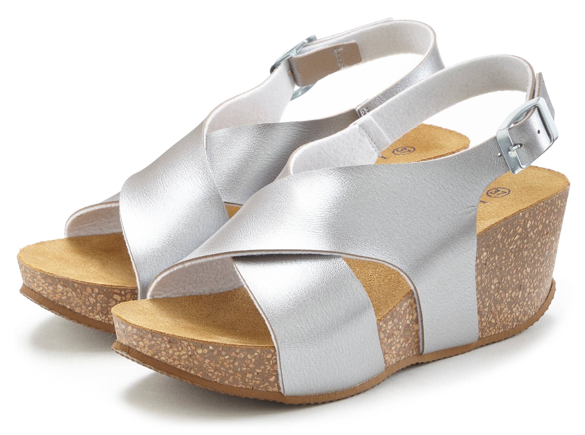 LASCANA Sandalette, Sommerschuh mit Keilabsatz und Korkfussbett LASCANA Sandalette, Sommerschuh mit Keilabsatz und Korkfussbett von LASCANA