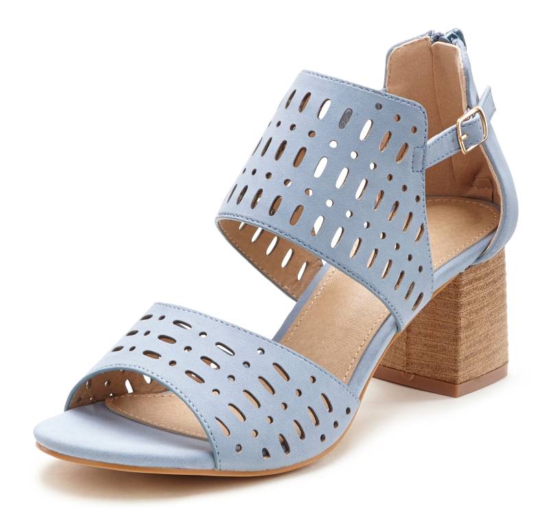 LASCANA Riemchensandalette, Sandale, Sommerschuh mit Blockabsatz und Cut-Outs VEGAN von LASCANA