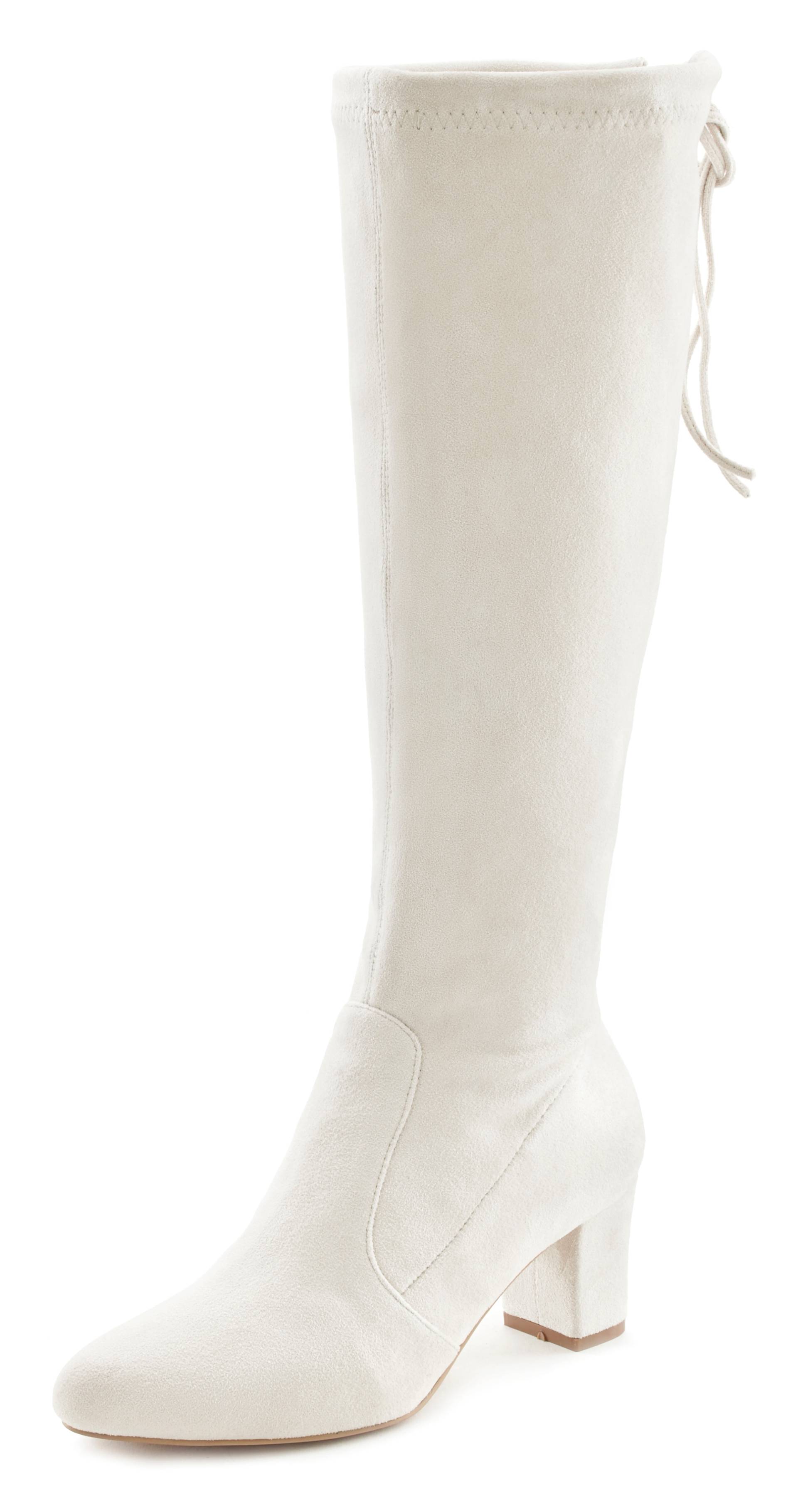 LASCANA Schlupfstiefel, Schlupfboots, Slouchy Boots, Slip-On, Stretch & Blockabsatz LASCANA Schlupfstiefel, Schlupfboots, Slouchy Boots, Slip-On, Stretch & Blockabsatz von LASCANA