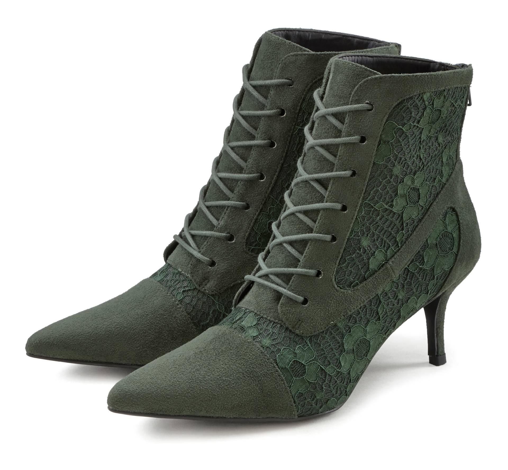 LASCANA Schnürstiefelette, in sexy Spitzen Optik, Stiefel LASCANA Schnürstiefelette, in sexy Spitzen Optik, Stiefel von LASCANA