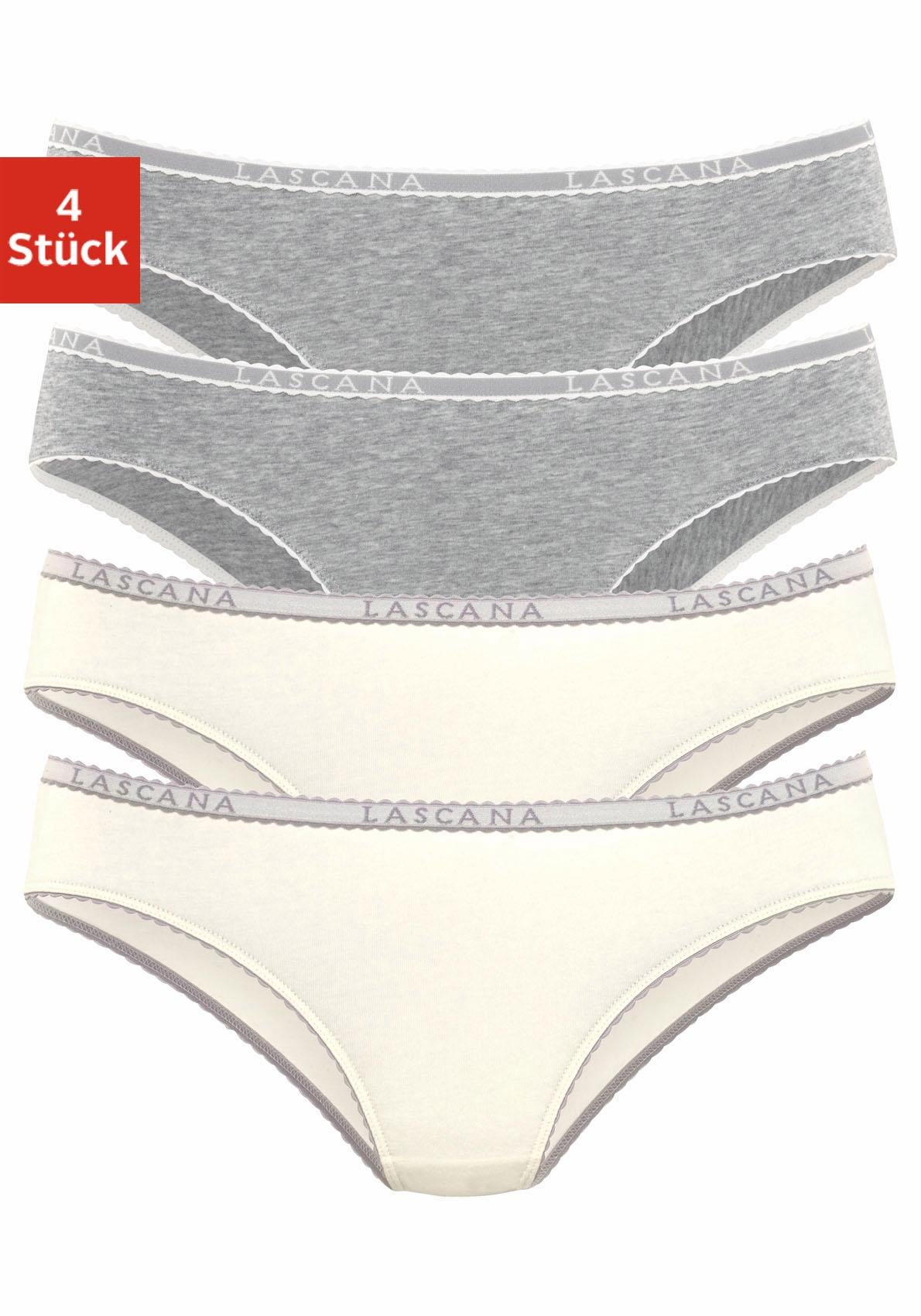 LASCANA Slip, (4er-Pack), aus elastischer Baumwoll-Qualität von LASCANA