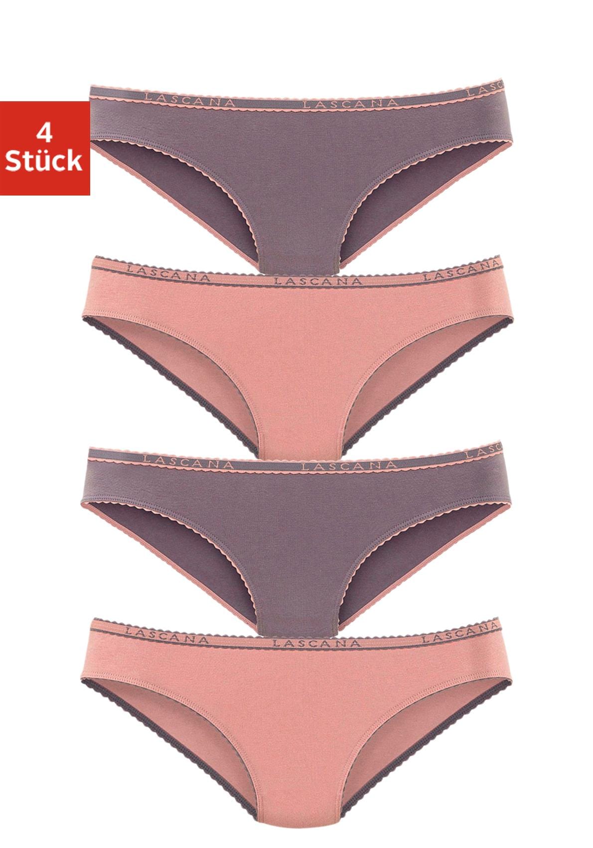 LASCANA Slip, (4er-Pack), aus elastischer Baumwoll-Qualität von LASCANA
