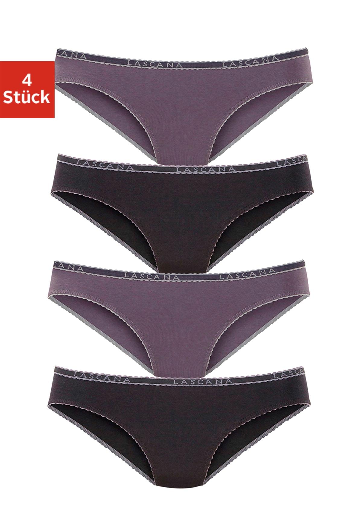 LASCANA Slip, (4er-Pack), aus elastischer Baumwoll-Qualität von LASCANA