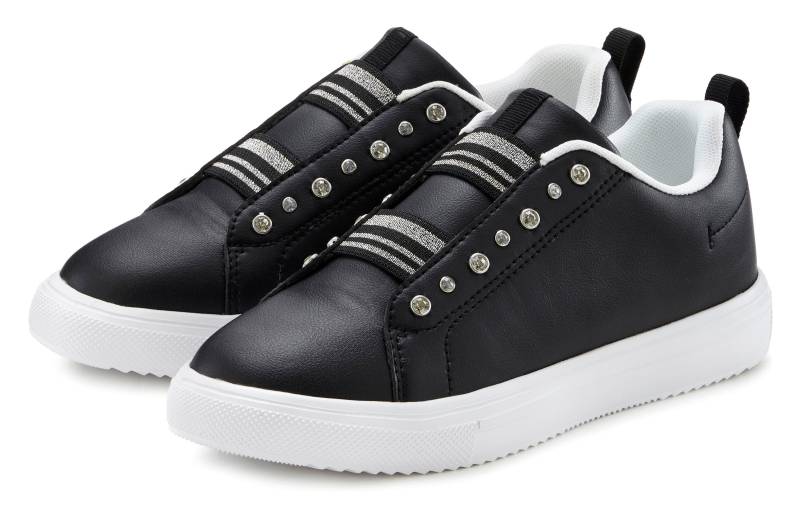 LASCANA Sneaker »Slip-On-Sneaker«, Freizeitschuh, Halbschuh mit Glitzer-Optik superleicht VEGAN von LASCANA