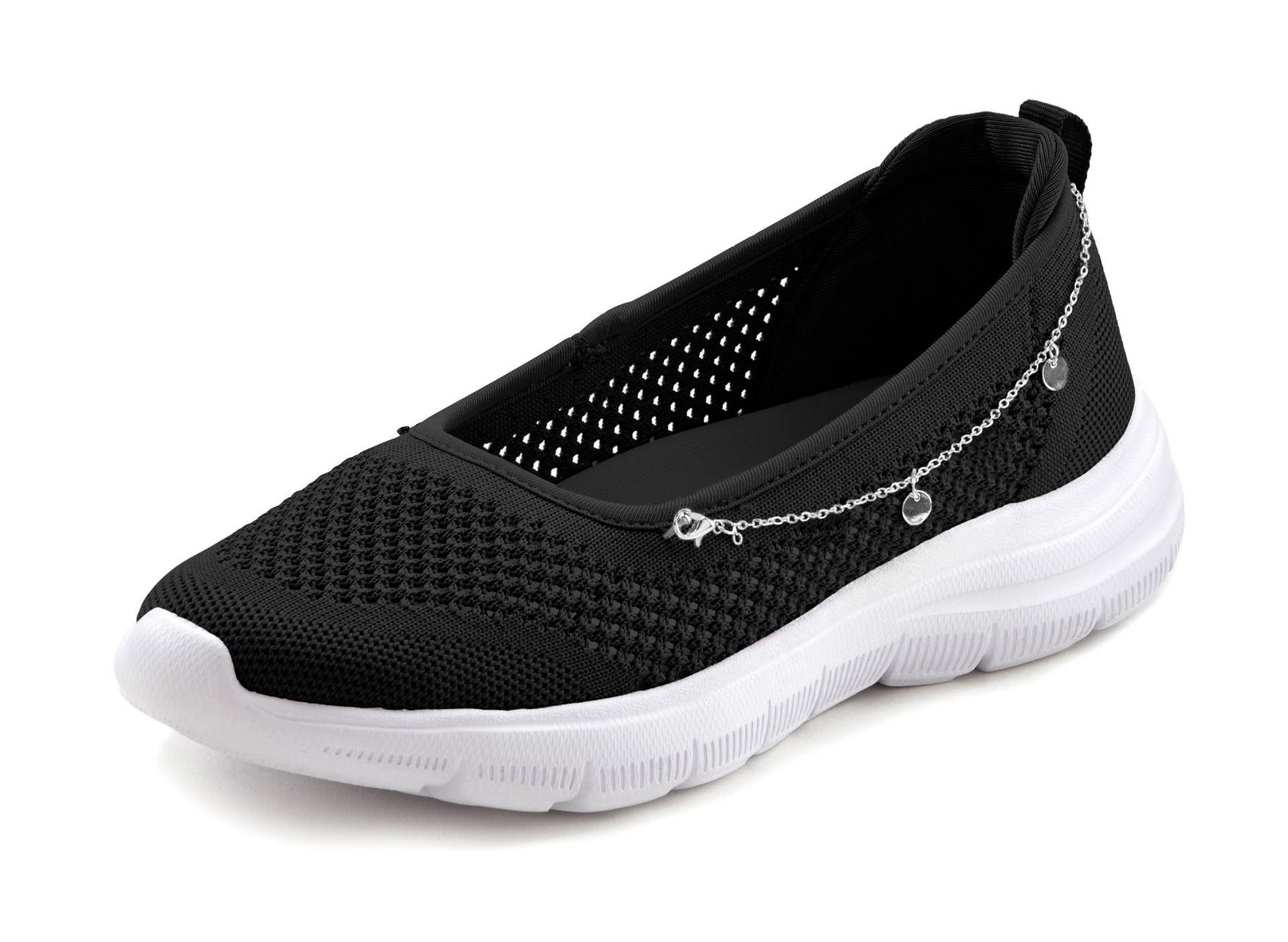 LASCANA Sneaker »Slip-On-Sneaker«, mit Ketten-Element, Slipper, Ballerina, Halbschuhe VEGAN von LASCANA