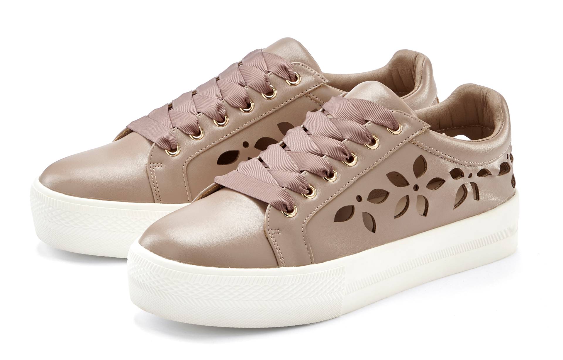 LASCANA Sneaker, mit kleinen Cut-Outs, Schnürhalbschuhe, Freizeitschuhe VEGAN von LASCANA